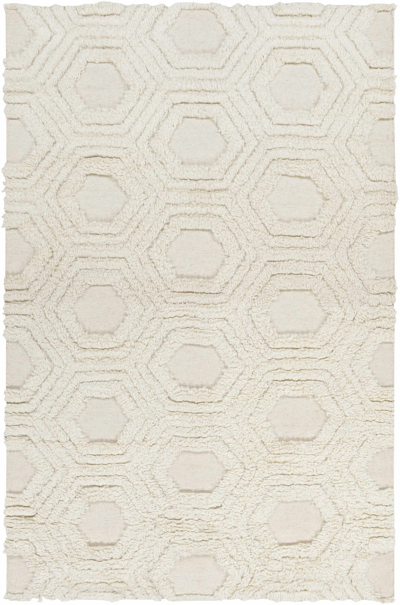 Cream Hand Woven 100% Wool Modern Rectangle Handmade rug, Indoor use only, no fringe, non-washable. runner also available