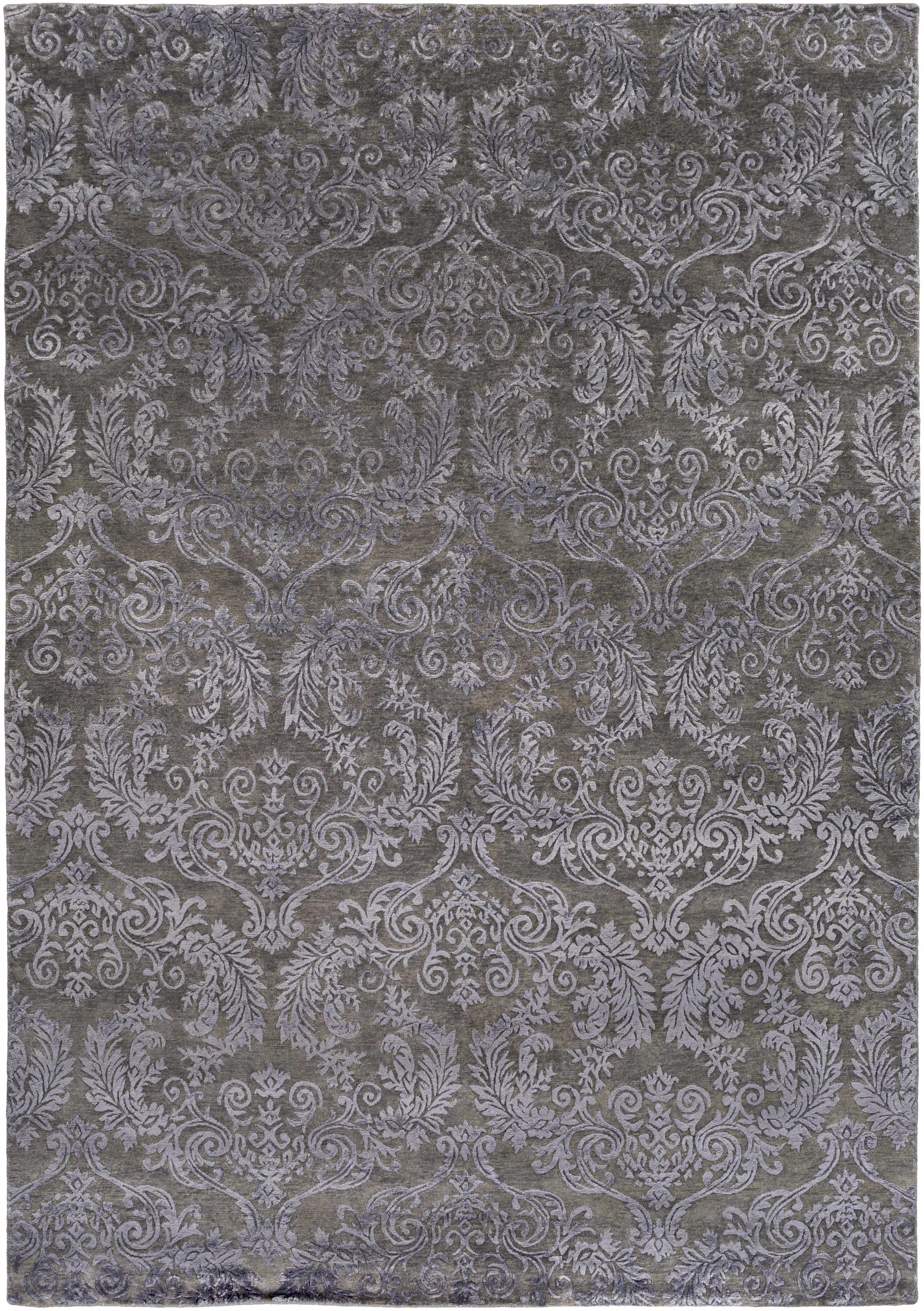 Black Hand Knotted 60% Wool, 40% Viscose Cottage Rectangle Handmade rug, Indoor use only, no fringe, non-washable.