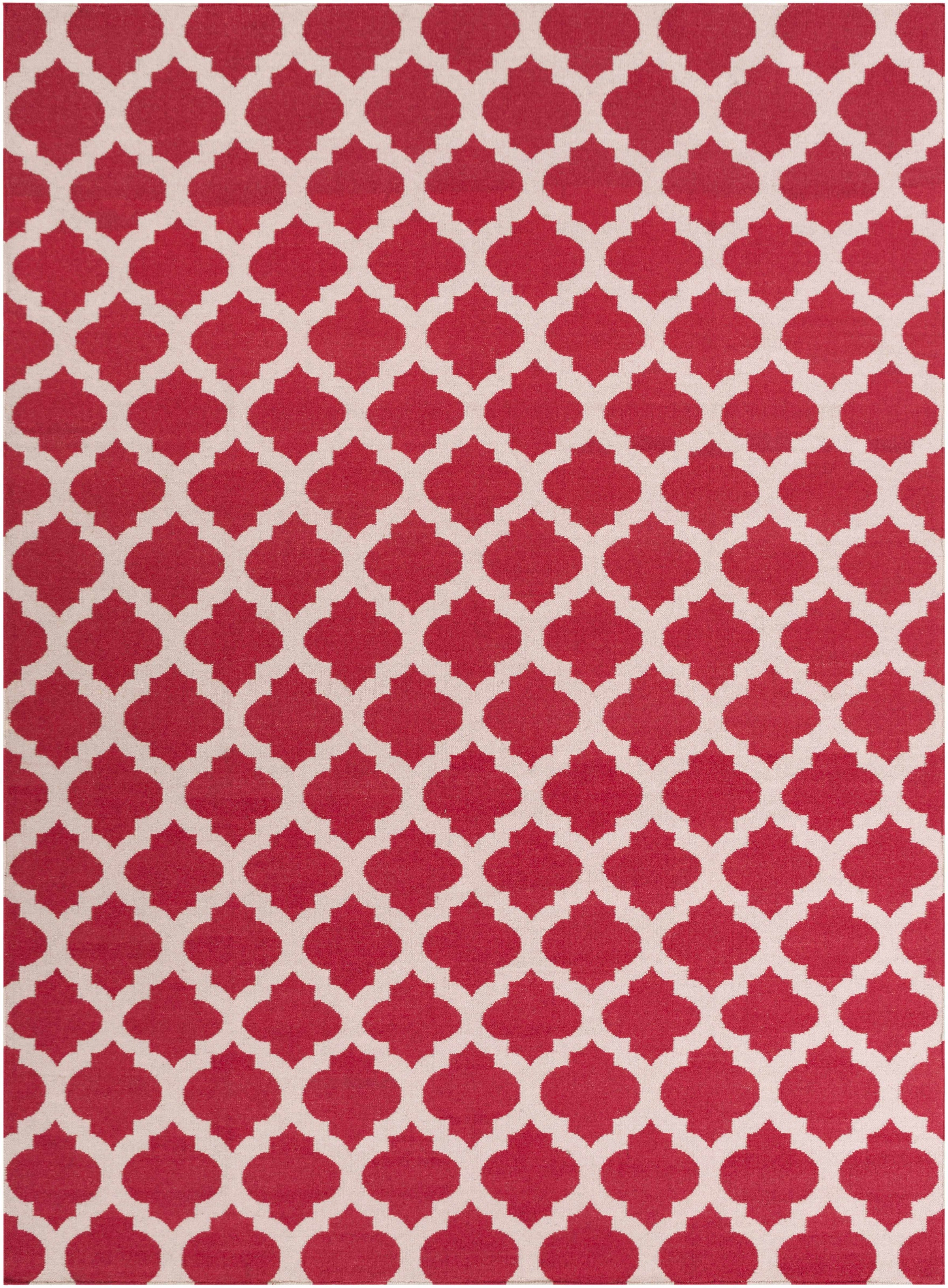 Red Hand Woven 100% Wool Modern Rectangle Handmade rug, Indoor use only, no fringe, non-washable. runner also available