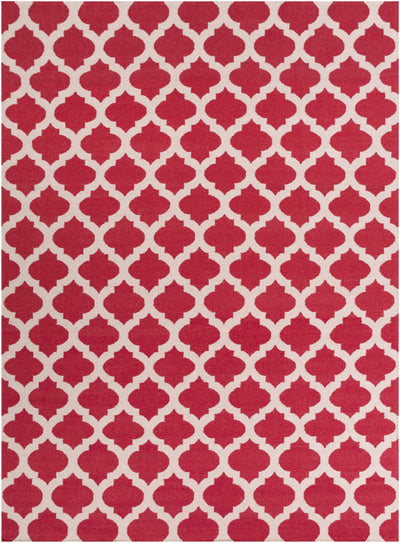 Red Hand Woven 100% Wool Modern Rectangle Handmade rug, Indoor use only, no fringe, non-washable. runner also available