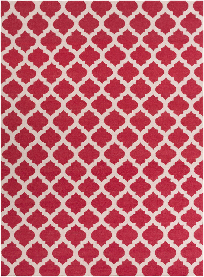 Red Hand Woven 100% Wool Modern Rectangle Handmade rug, Indoor use only, no fringe, non-washable. runner also available