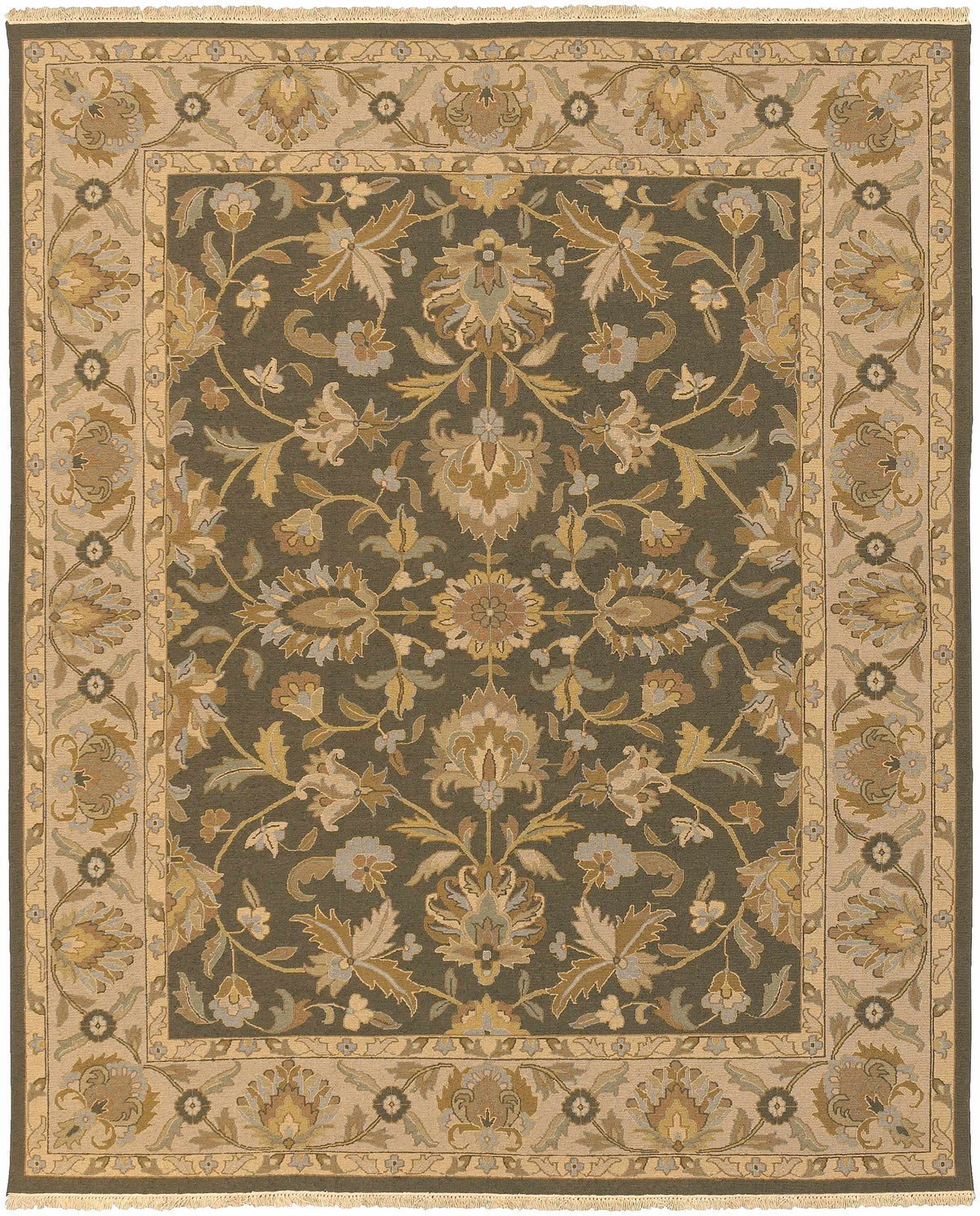 Tan Hand Knotted 100% NZ Wool Traditional Rectangle Handmade rug, Indoor use only, no fringe, non-washable. runner also available