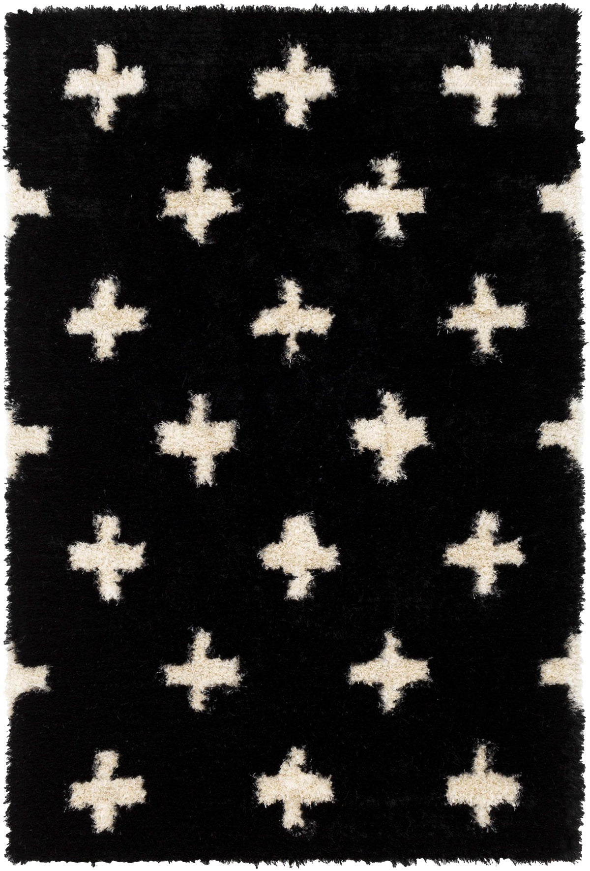 Black Hand Tufted 100% Polyester Modern Rectangle Handmade rug, Indoor use only, no fringe, non-washable.