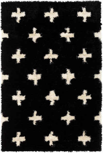 Black Hand Tufted 100% Polyester Modern Rectangle Handmade rug, Indoor use only, no fringe, non-washable.