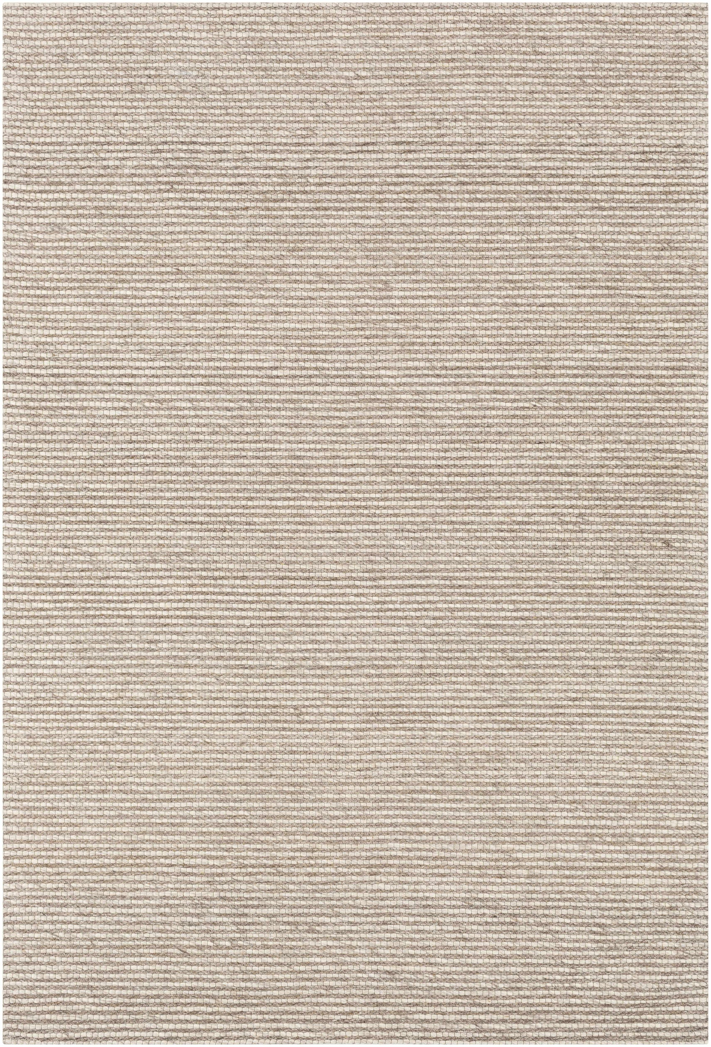 Light Gray Hand Woven 70% Wool, 30% Viscose Modern Rectangle Handmade rug, Indoor use only, no fringe, non-washable.