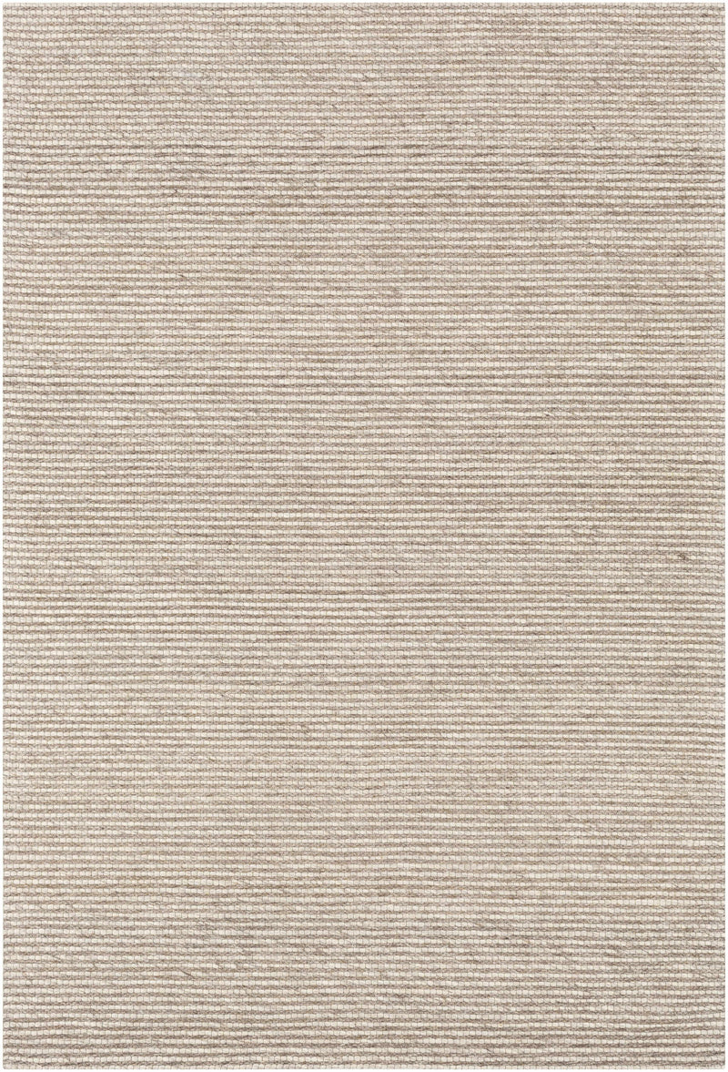 Light Gray Hand Woven 70% Wool, 30% Viscose Modern Rectangle Handmade rug, Indoor use only, no fringe, non-washable.