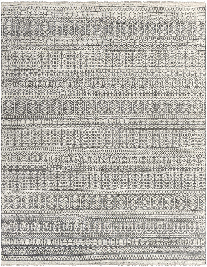 Dusty Sage Hand Knotted 20% Polyester, 20% Viscose, 60% Wool Global Rectangle Handmade rug, Indoor use only, has fringe, non-washable.
