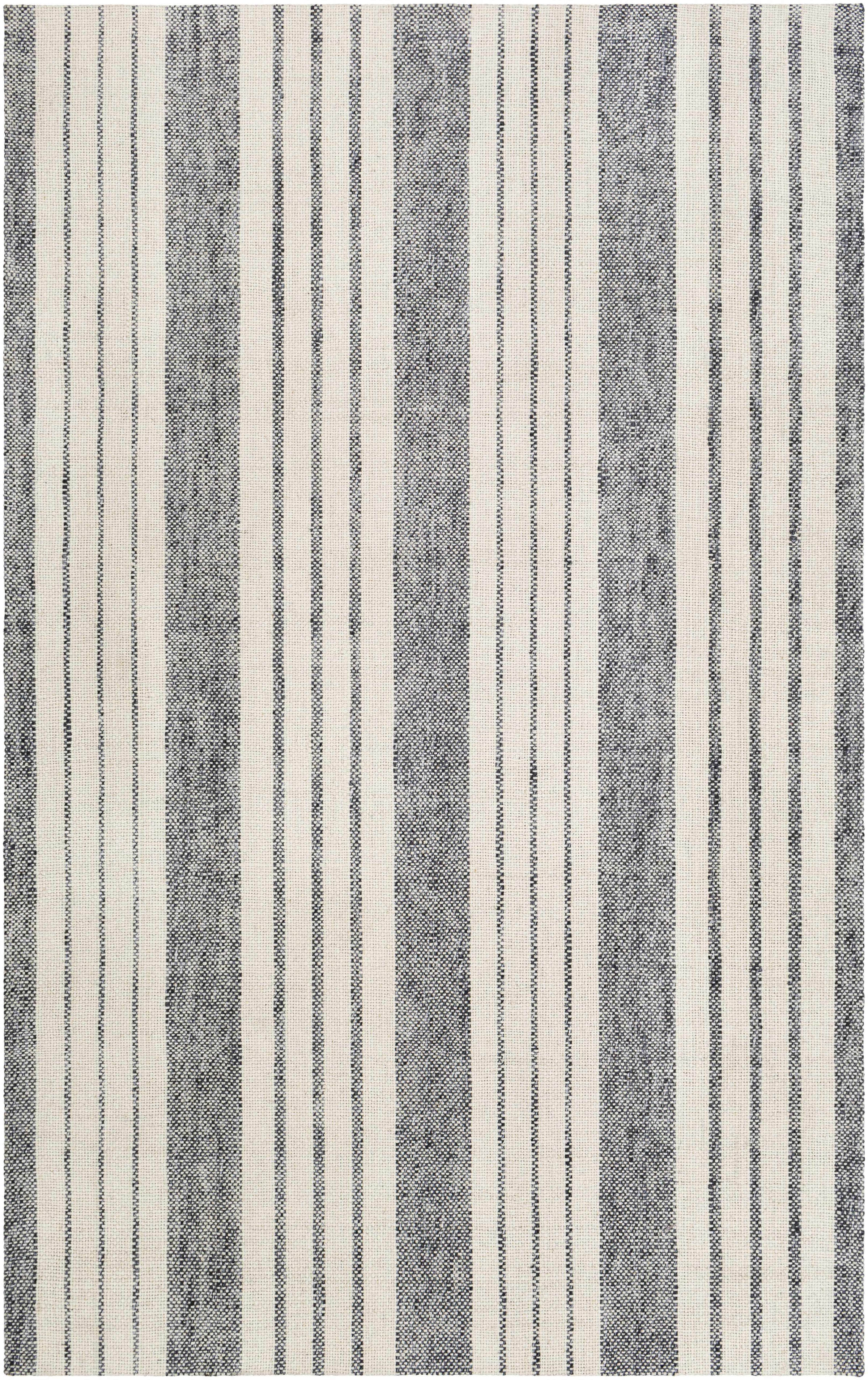 Light Gray Hand Woven 50% Viscose, 50% Wool Cottage Rectangle Handmade rug, Indoor use only, no fringe, non-washable.