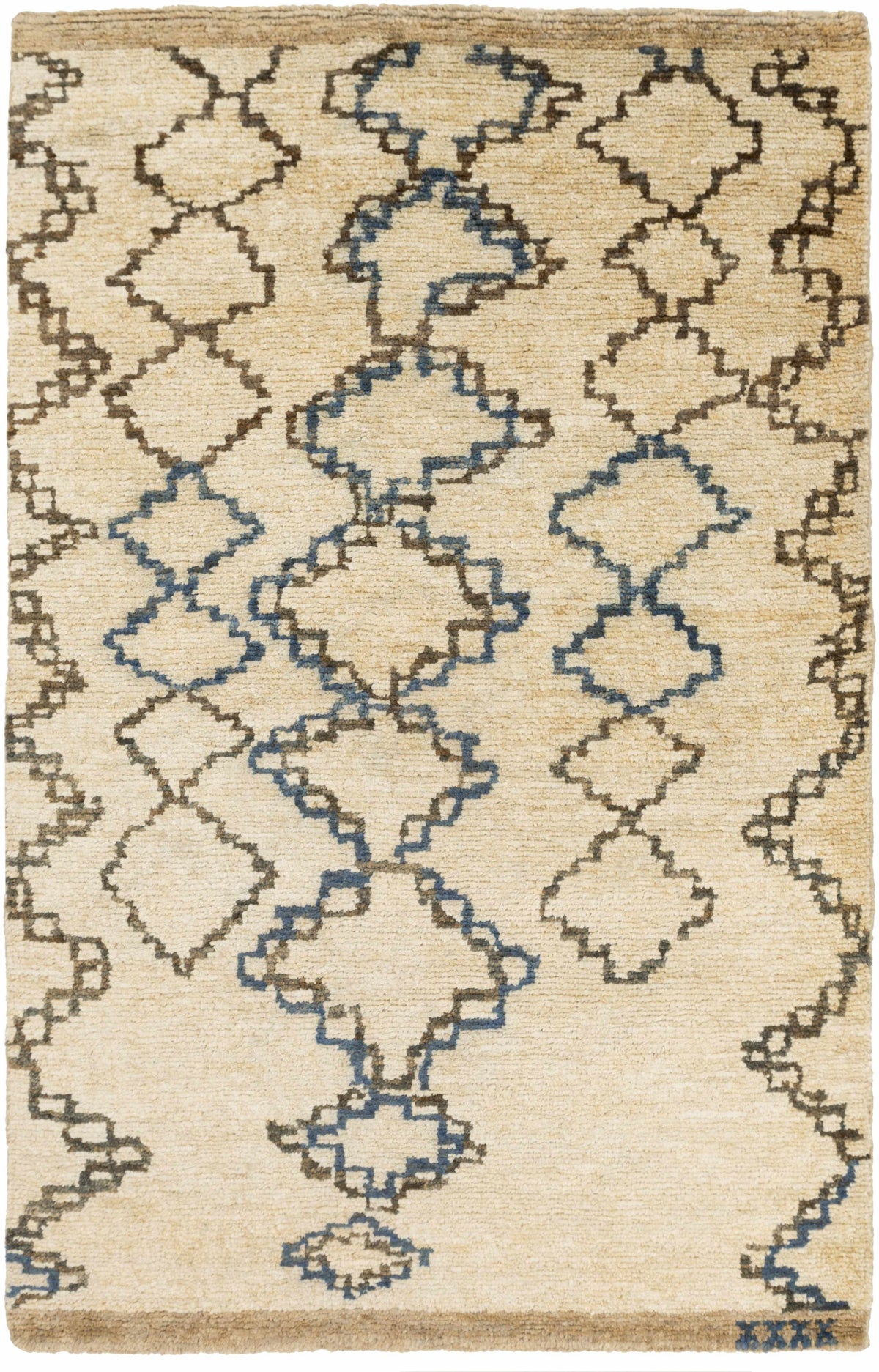 Dark Blue Hand Knotted 100% Jute Global Rectangle Handmade rug, Indoor use only, no fringe, non-washable.