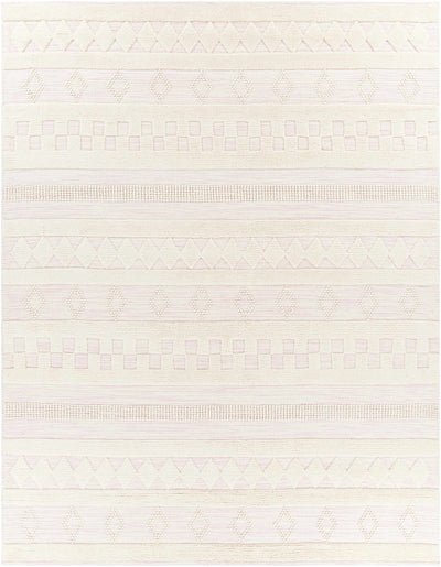 Light Pink Hand Woven 100% Wool Modern Rectangle Handmade rug, Indoor use only, no fringe, non-washable. runner also available