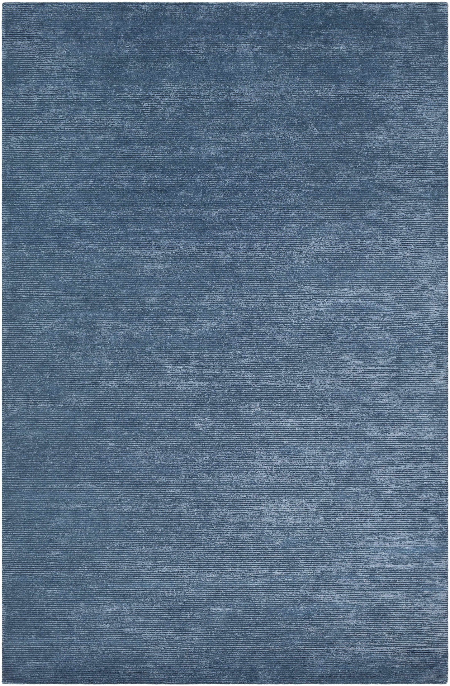 Blue Hand Knotted 60% Viscose, 40% NZ Wool Cottage Rectangle Handmade rug, Indoor use only, no fringe, non-washable.