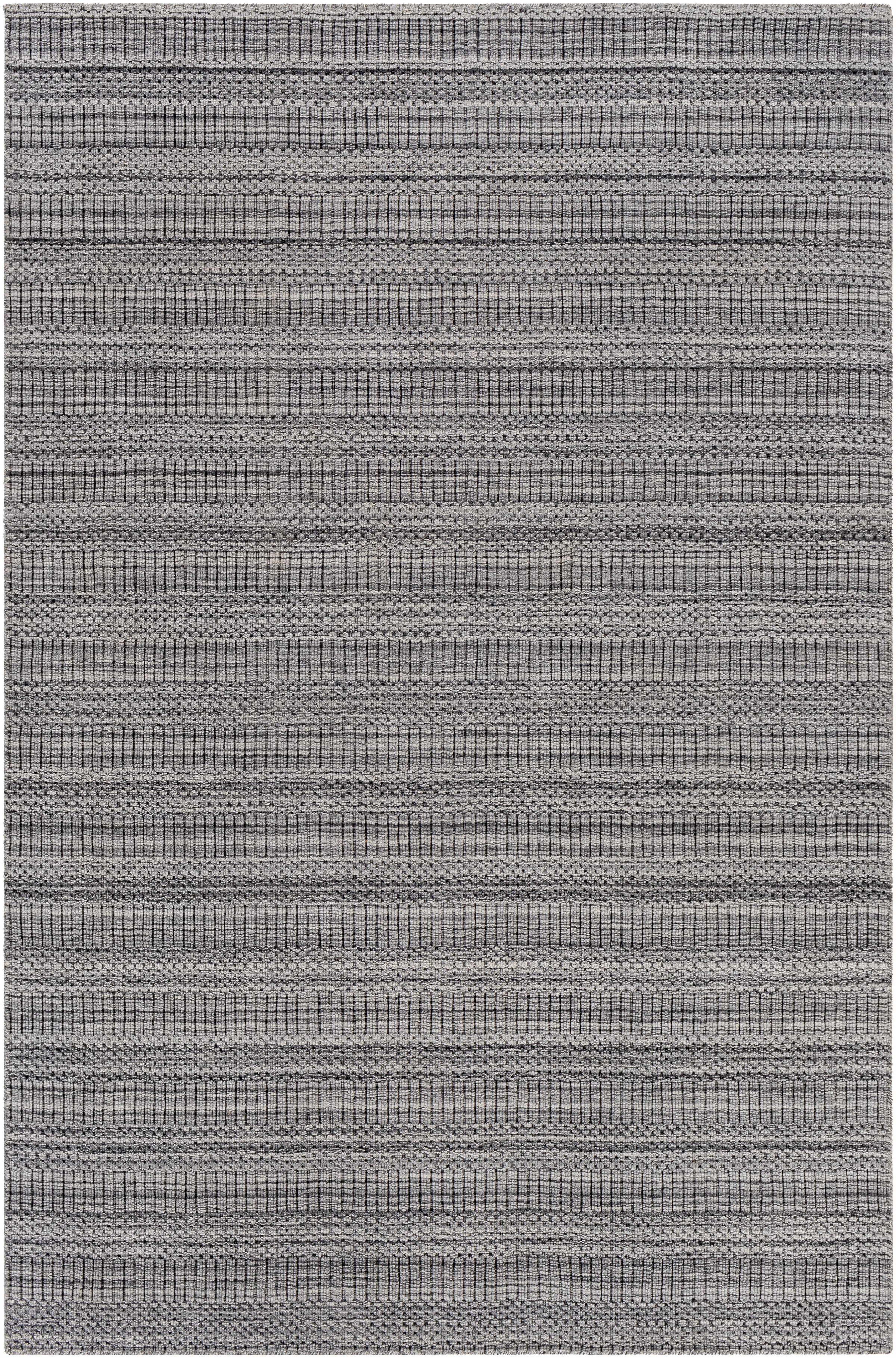 Gray Hand Loomed 100% Recycled PET Yarn Modern Rectangle Handmade rug, Indoor use only, no fringe, non-washable. runner also available