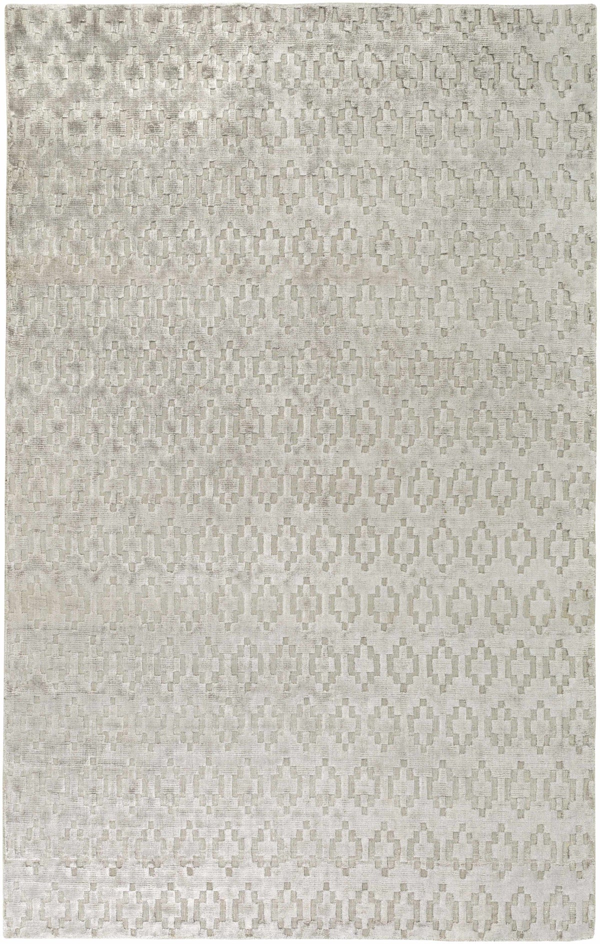 Medium Gray Hand Woven 100% Viscose Modern Rectangle Handmade rug, Indoor use only, no fringe, non-washable.