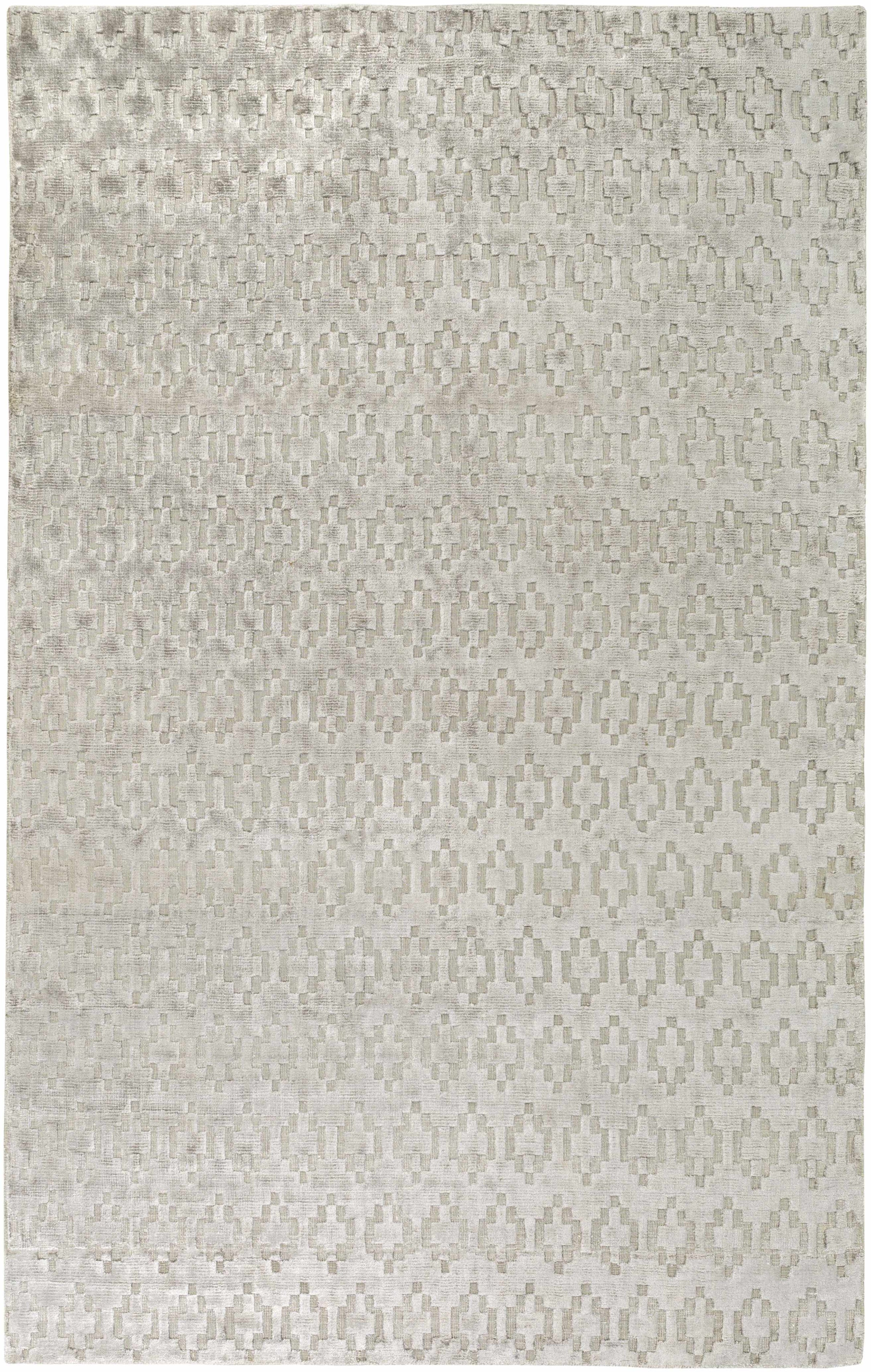Medium Gray Hand Woven 100% Viscose Modern Rectangle Handmade rug, Indoor use only, no fringe, non-washable.