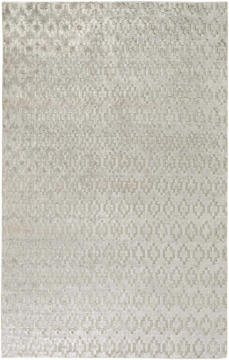 Medium Gray Hand Woven 100% Viscose Modern Rectangle Handmade rug, Indoor use only, no fringe, non-washable.
