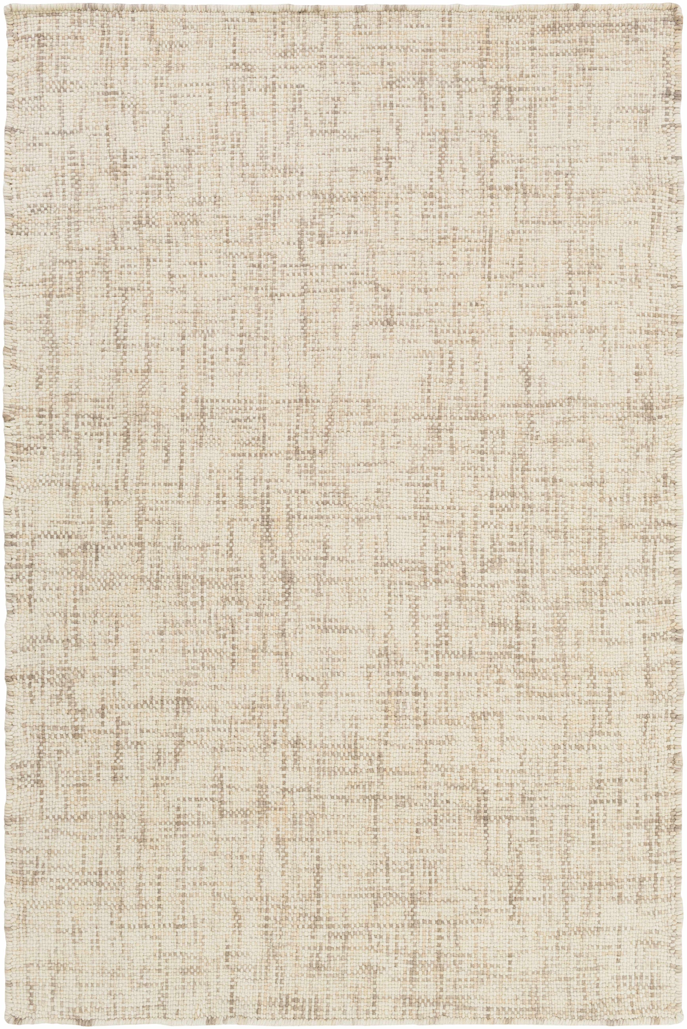 Cream Hand Woven 100% Wool Cottage Rectangle Handmade rug, Indoor use only, no fringe, non-washable.