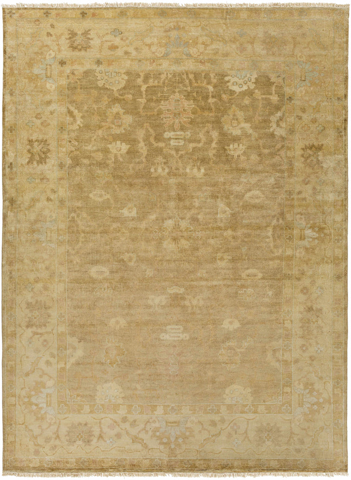 Mustard Hand Knotted 100% NZ Wool Traditional Rectangle Handmade rug, Indoor use only, no fringe, non-washable.