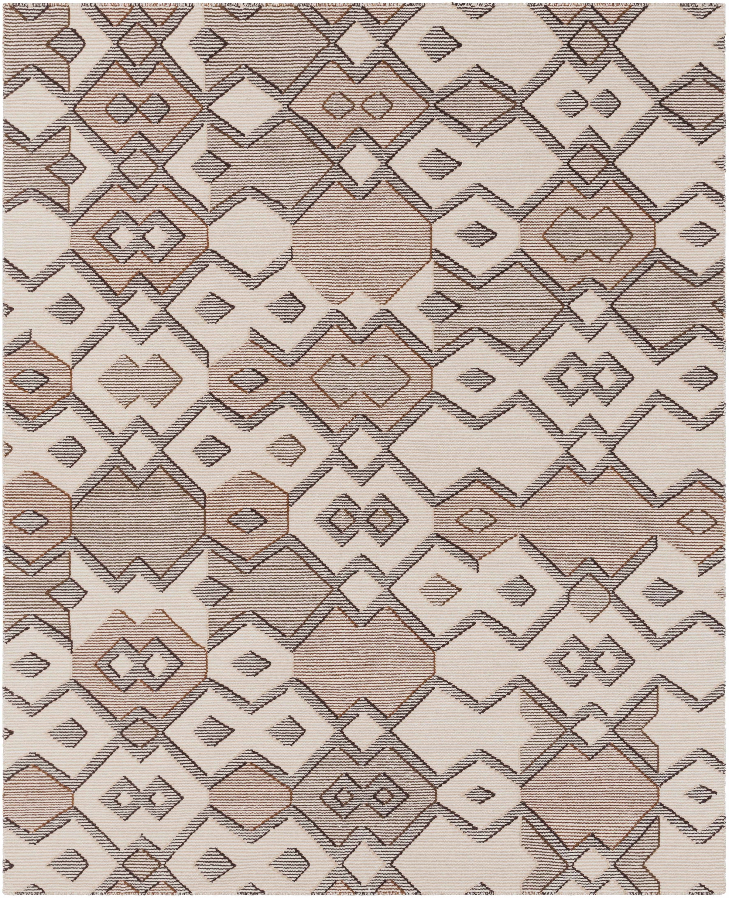 Ivory Hand Woven 100% Wool Modern Rectangle Handmade rug, Indoor use only, no fringe, non-washable.