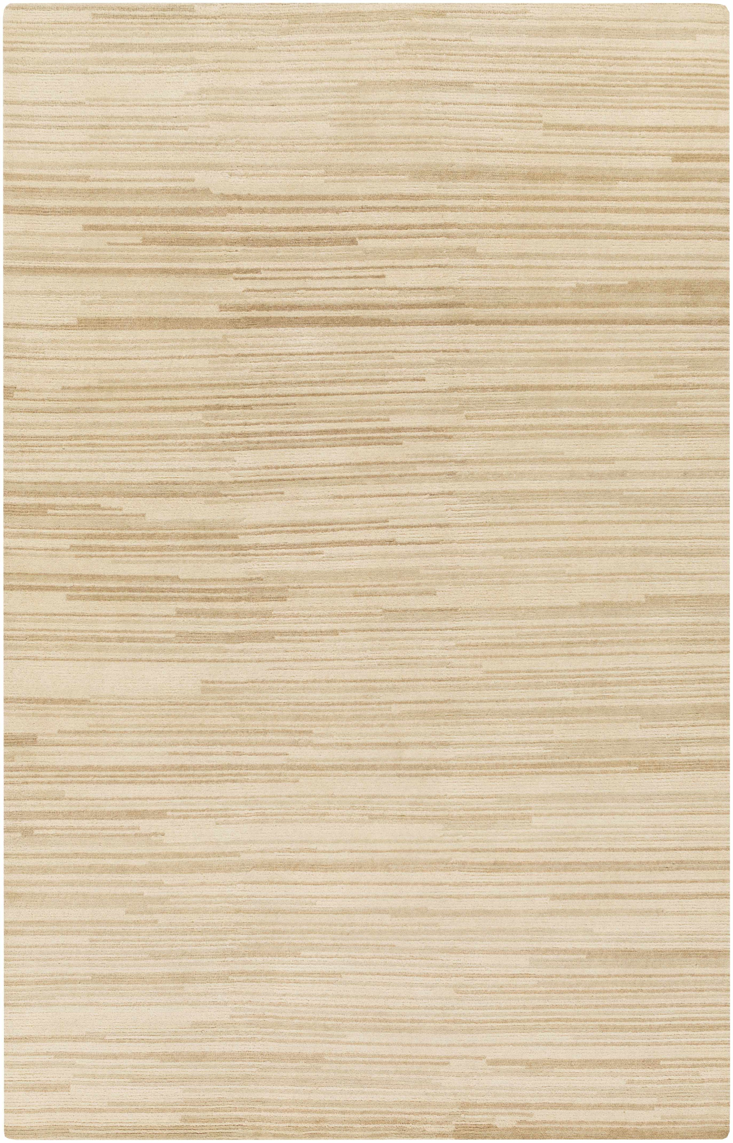 Tan Hand Knotted 100% Wool Cottage Rectangle Handmade rug, Indoor use only, no fringe, non-washable. runner also available