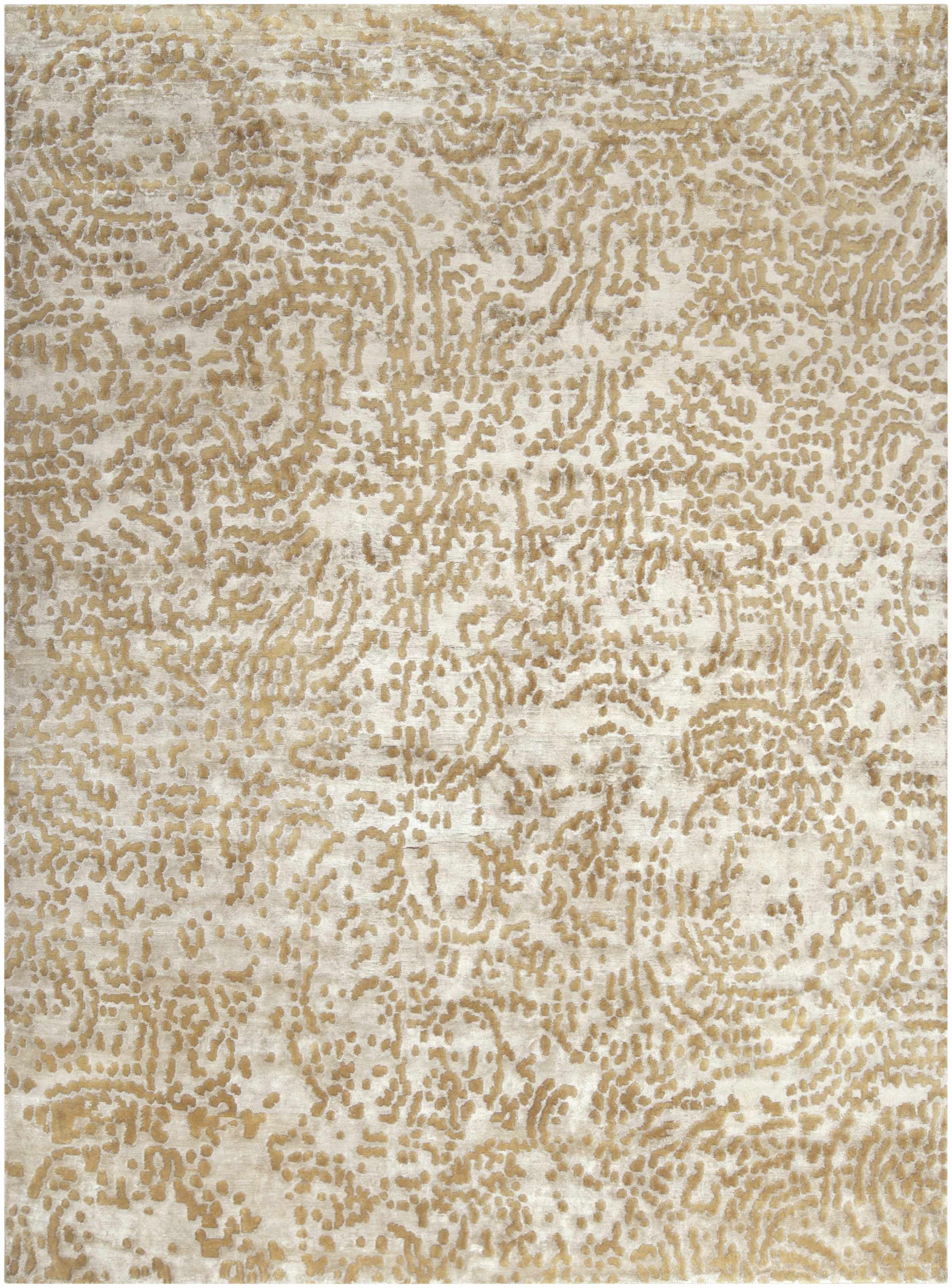 Light Brown Hand Knotted 70% NZ Wool, 30% Viscose Modern Rectangle Handmade rug, Indoor use only, no fringe, non-washable.