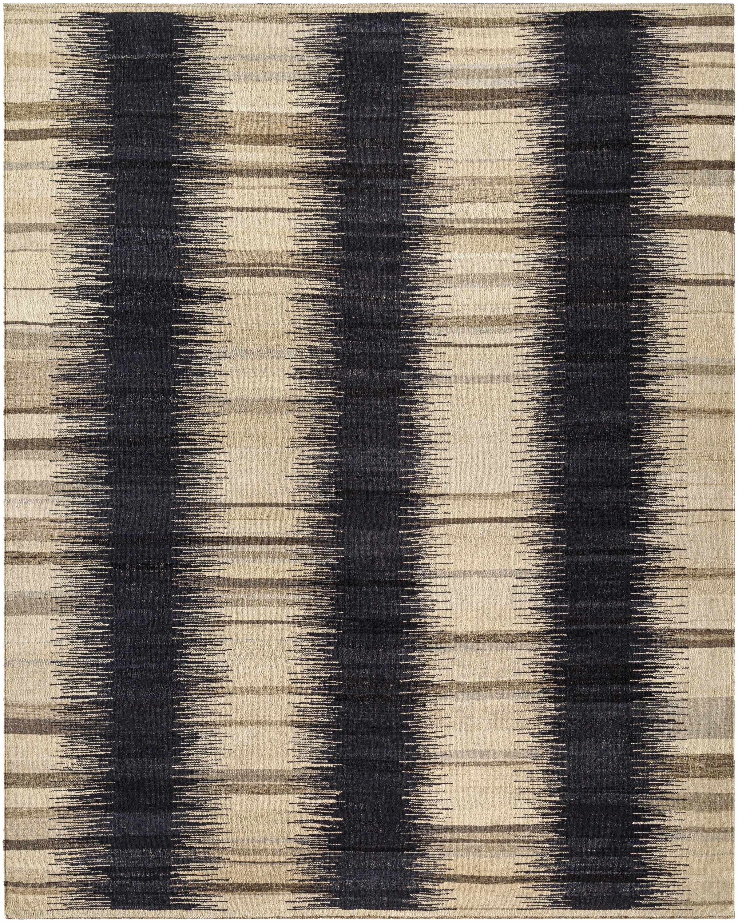 Midnight Blue Hand Woven 100% Wool Rustic Rectangle Handmade rug, Indoor use only, no fringe, non-washable.