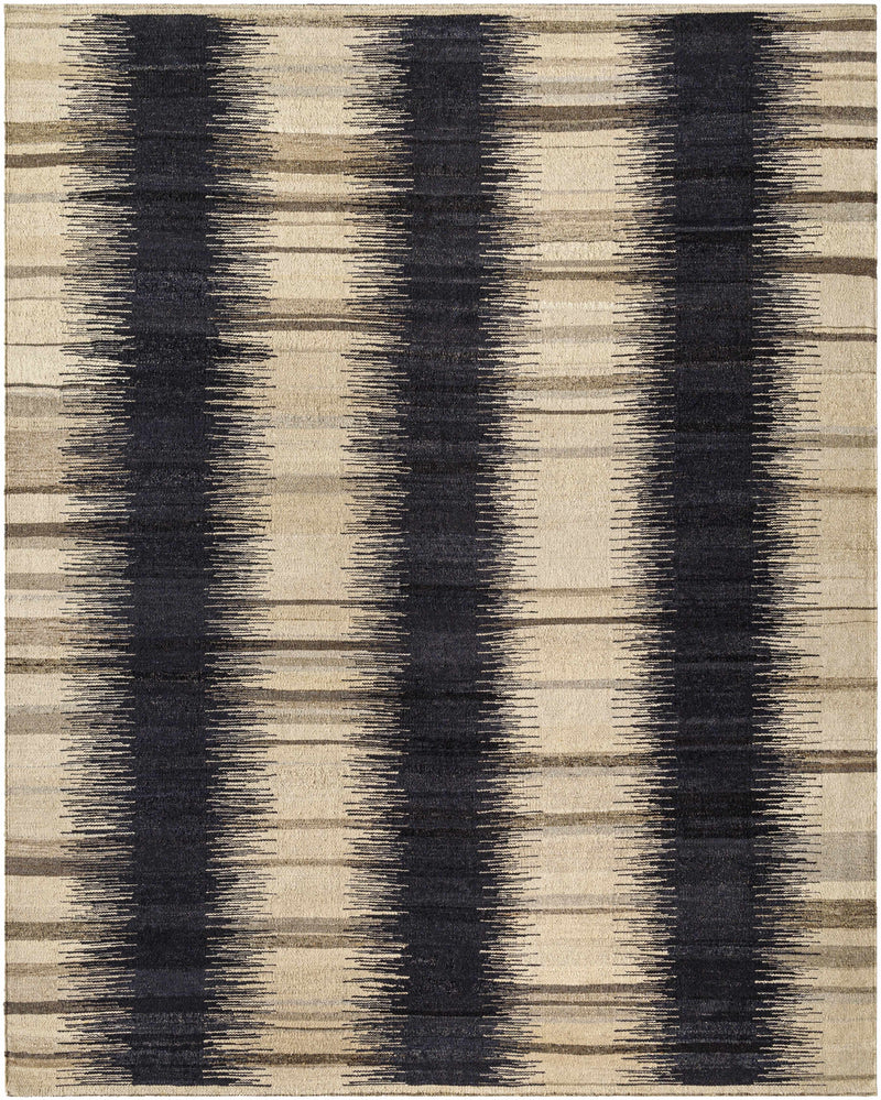 Midnight Blue Hand Woven 100% Wool Rustic Rectangle Handmade rug, Indoor use only, no fringe, non-washable.
