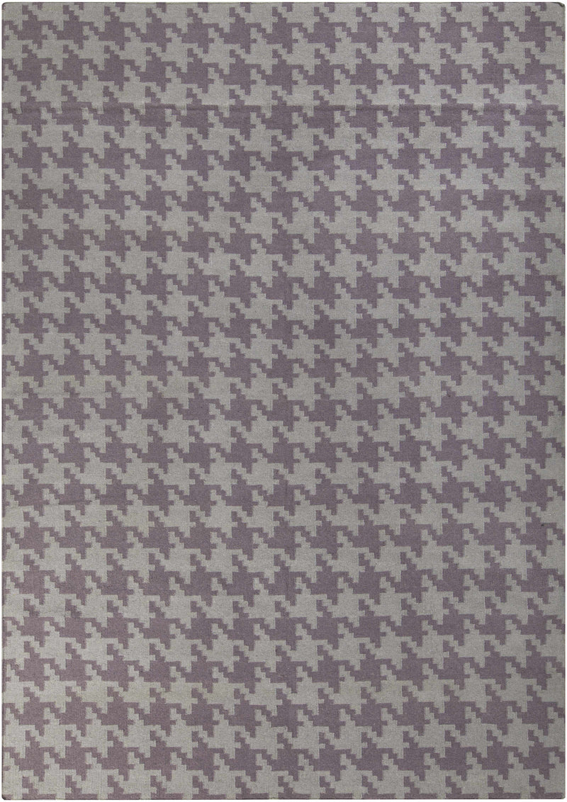 Plum Hand Woven 100% Wool Modern Rectangle Handmade rug, Indoor use only, no fringe, non-washable.