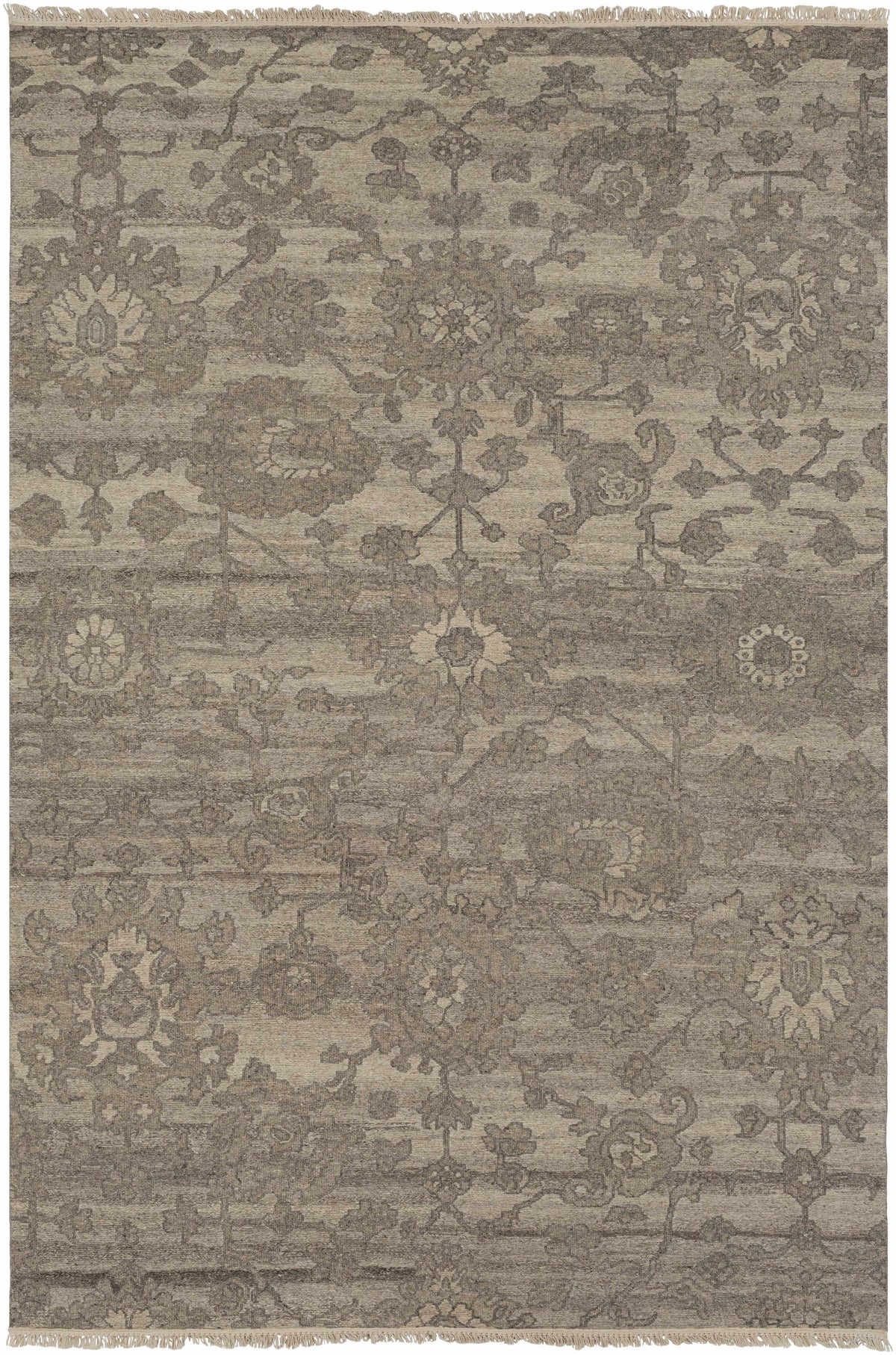 Beige Hand Knotted 100% Wool Traditional Rectangle Handmade rug, Indoor use only, has fringe, non-washable.
