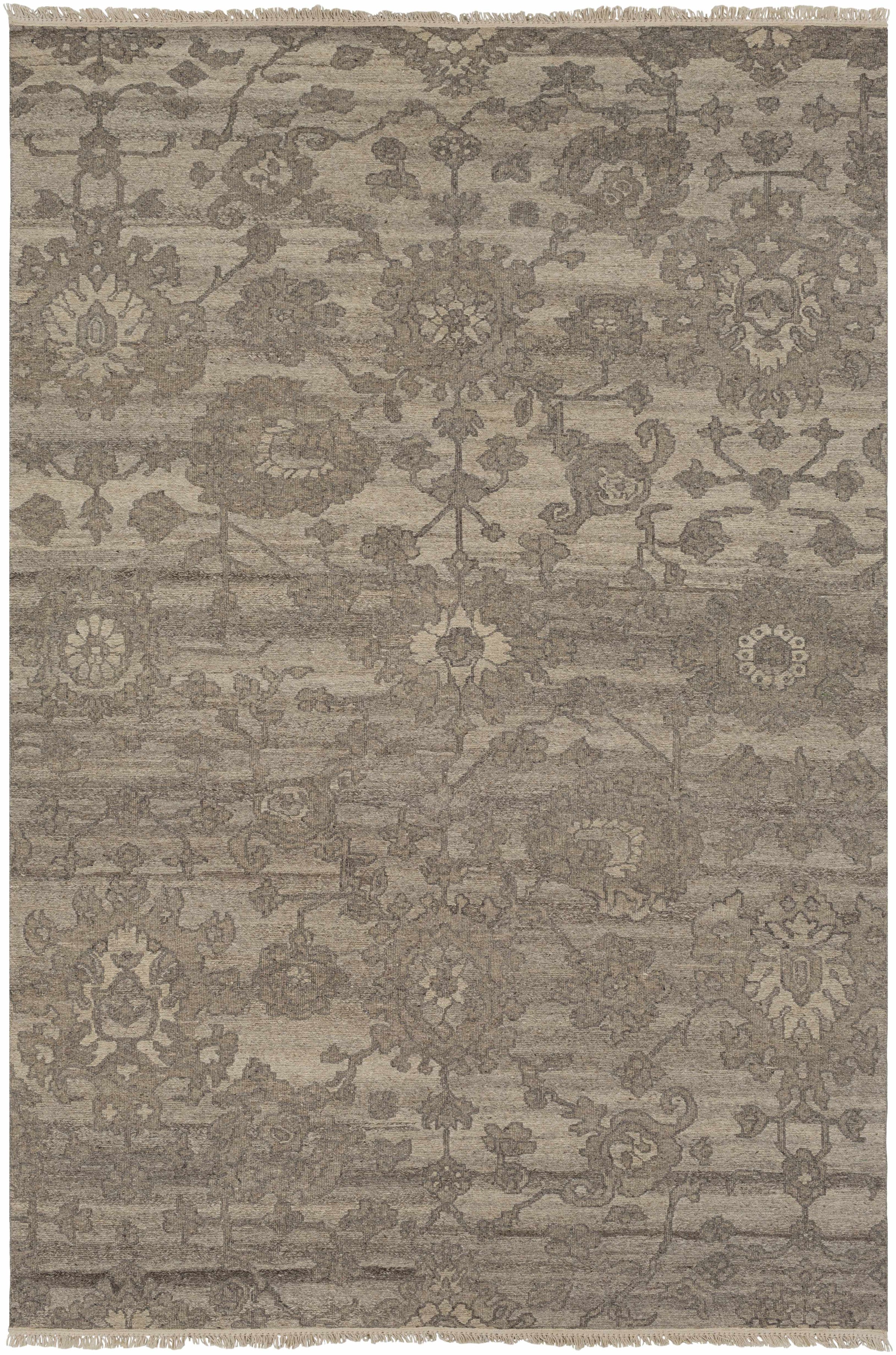 Beige Hand Knotted 100% Wool Traditional Rectangle Handmade rug, Indoor use only, has fringe, non-washable.