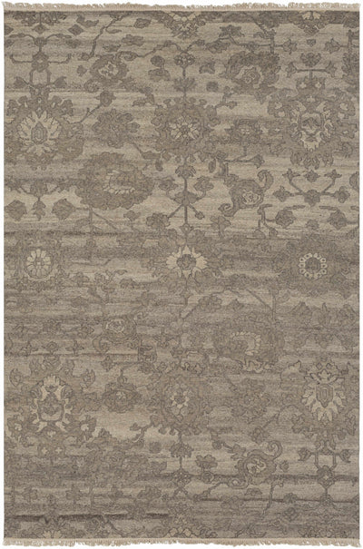 Beige Hand Knotted 100% Wool Traditional Rectangle Handmade rug, Indoor use only, has fringe, non-washable.