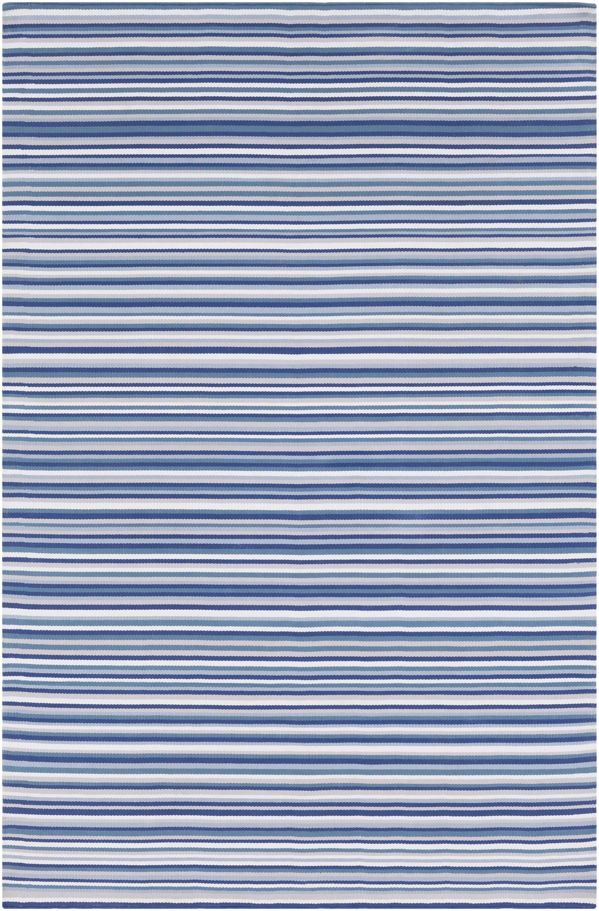 Navy Hand Woven 100% Olefin Cottage Rectangle Handmade rug, outdoor-safe, no fringe, non-washable.