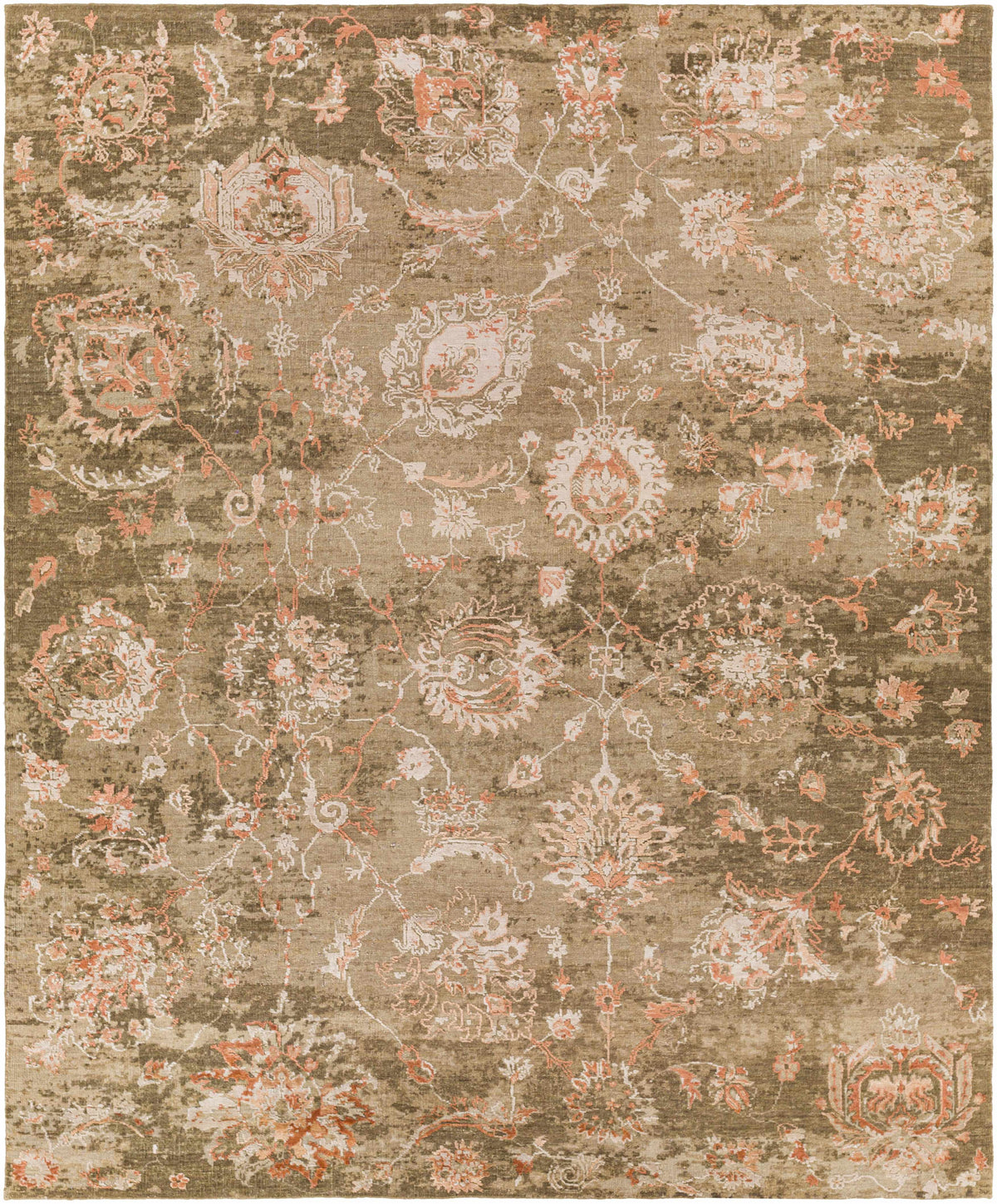 Rust Hand Knotted 70% Wool, 30% Viscose Traditional Rectangle Handmade rug, Indoor use only, no fringe, non-washable.