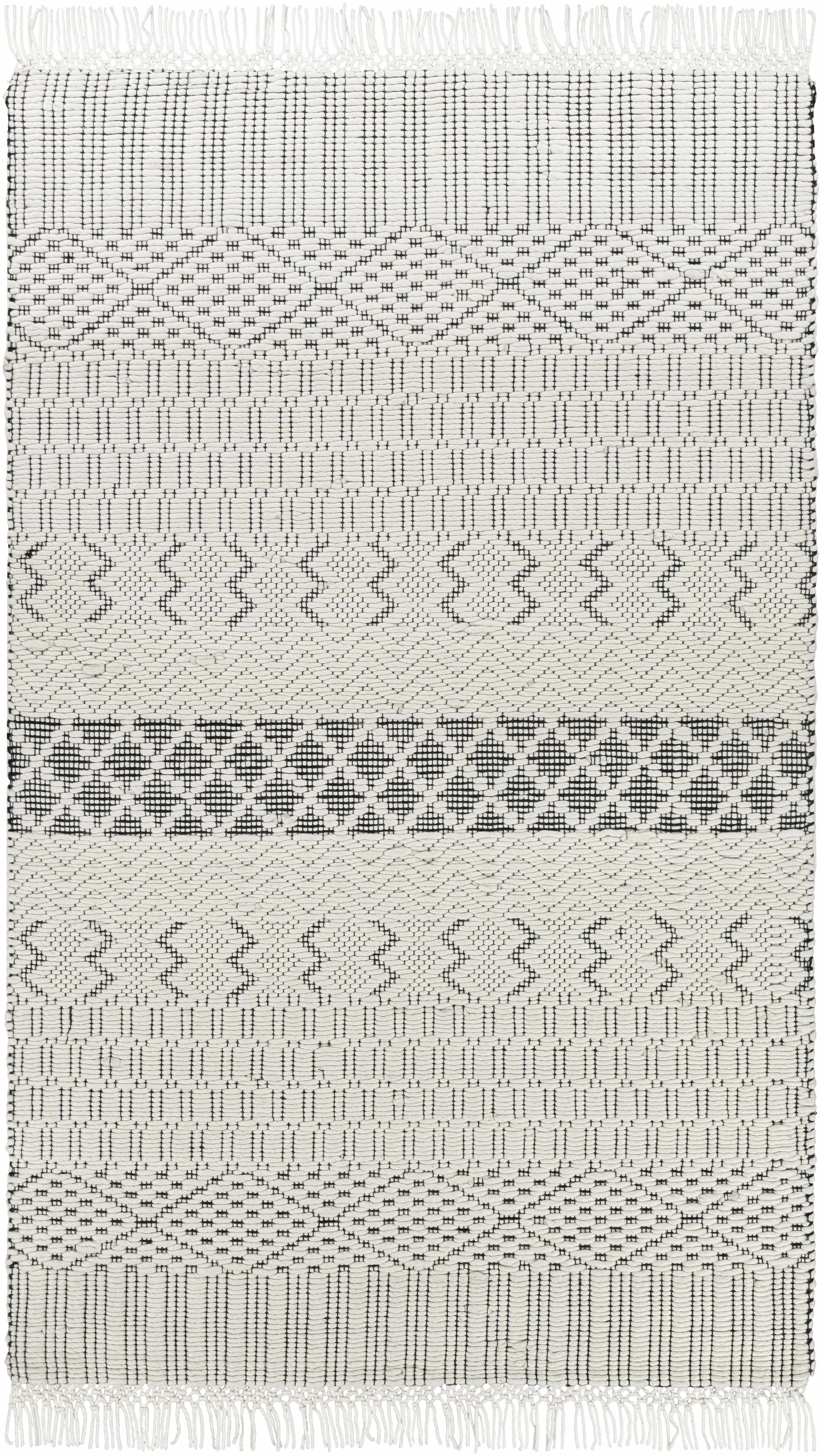 Black Hand Woven 100% NZ Wool Global Rectangle Handmade rug, Indoor use only, has fringe, non-washable. runner also available