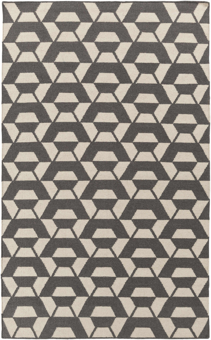 Charcoal Hand Woven 100% Wool Modern Rectangle Handmade rug, Indoor use only, no fringe, non-washable. runner also available
