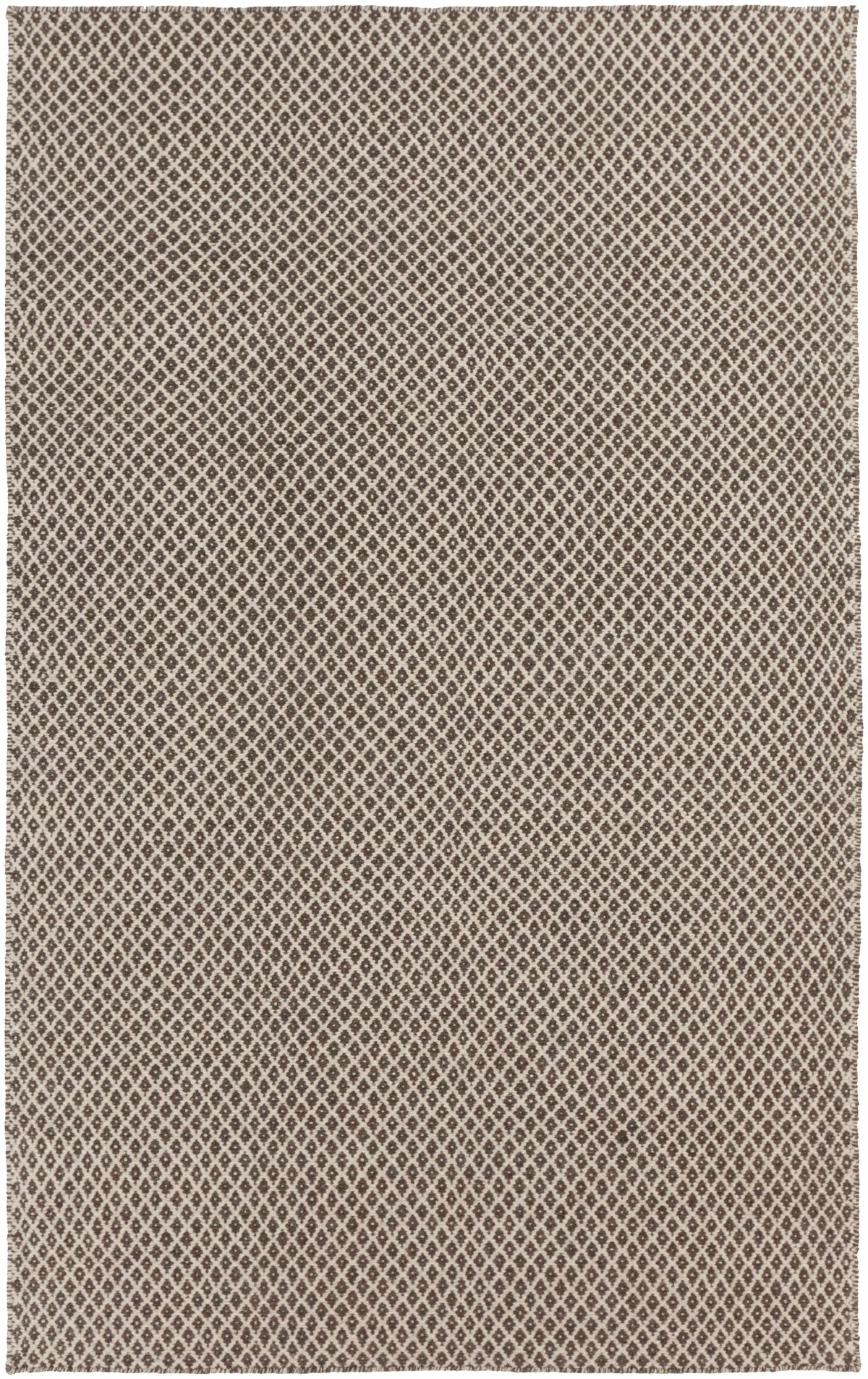 Dark Brown Hand Woven 100% Wool Cottage Rectangle Handmade rug, Indoor use only, no fringe, non-washable.