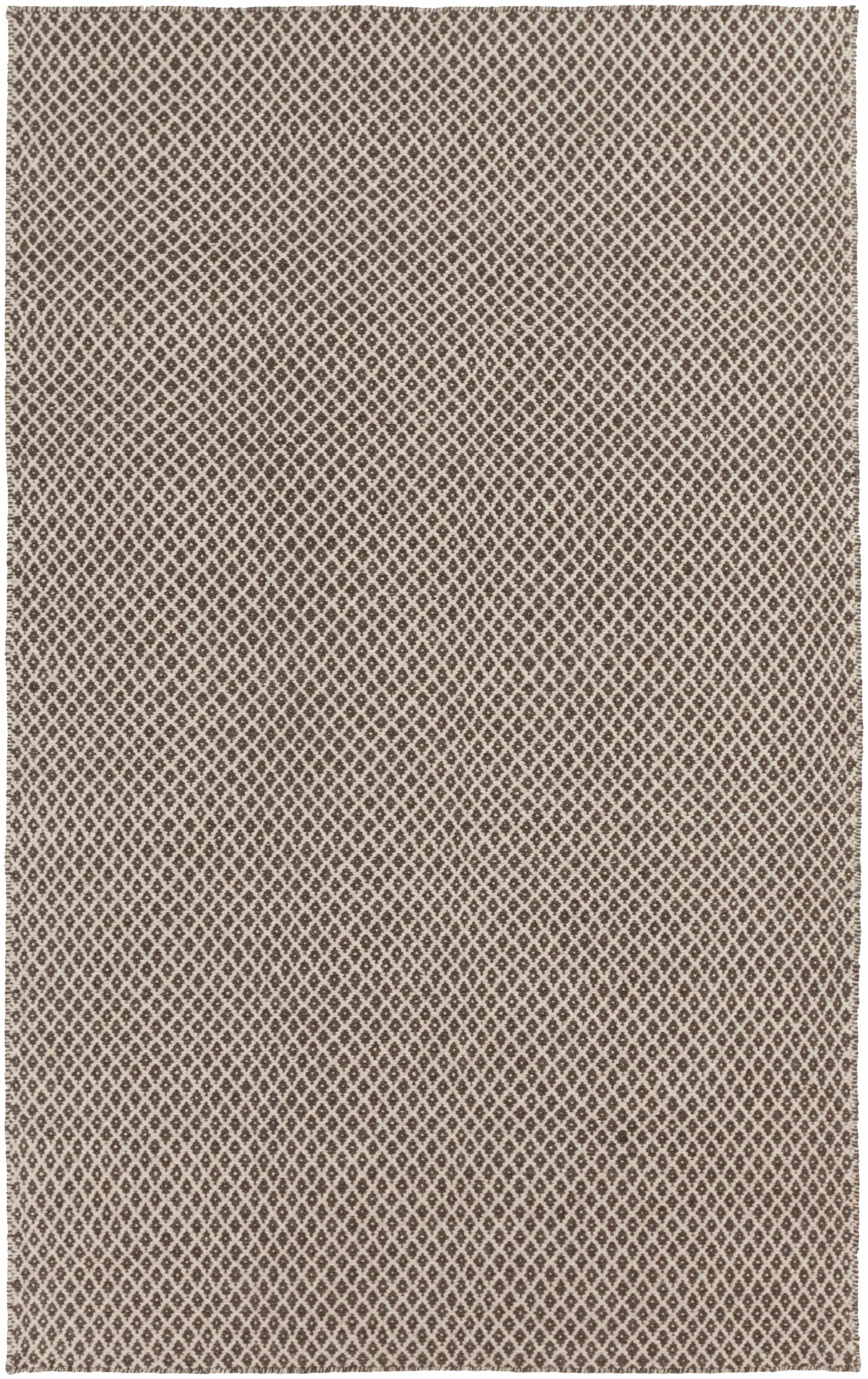 Dark Brown Hand Woven 100% Wool Cottage Rectangle Handmade rug, Indoor use only, no fringe, non-washable.