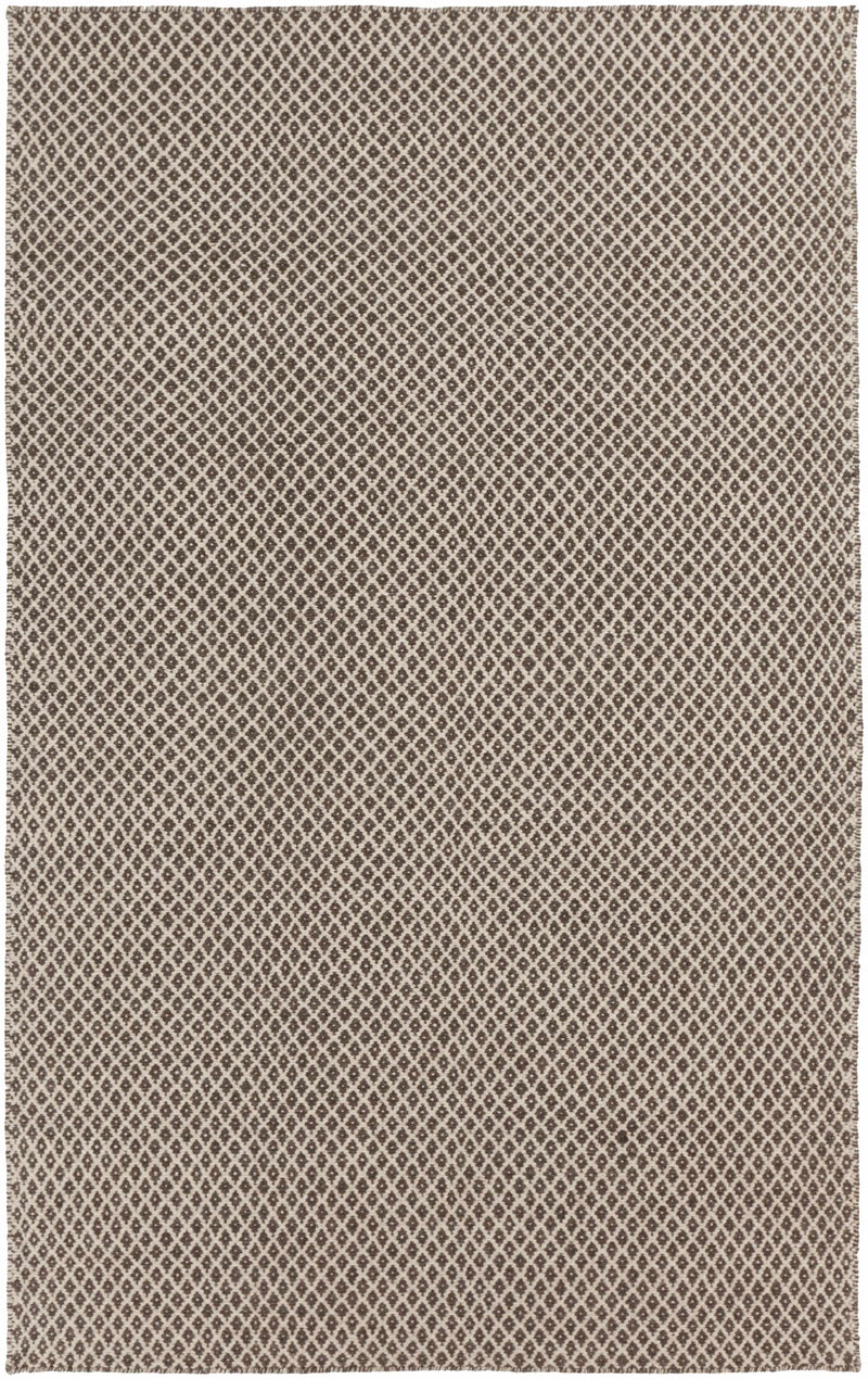 Dark Brown Hand Woven 100% Wool Cottage Rectangle Handmade rug, Indoor use only, no fringe, non-washable.