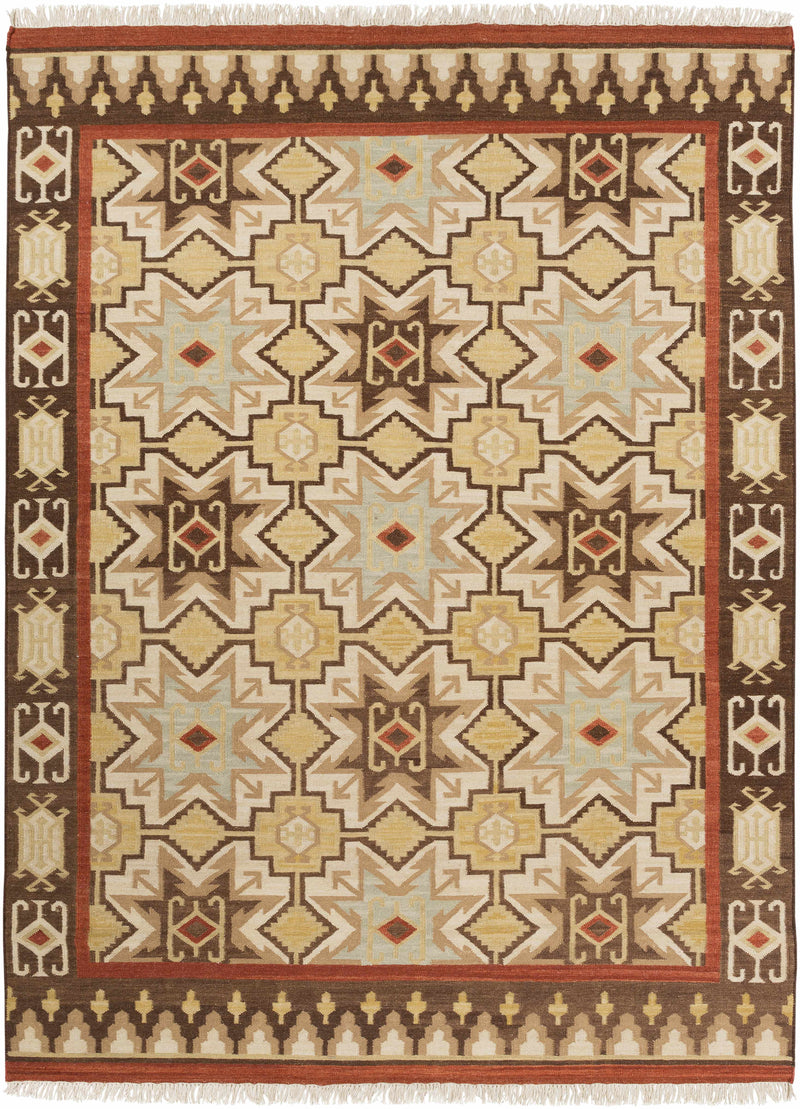Ivory Hand Woven 100% Wool Cottage Rectangle Handmade rug, Indoor use only, has fringe, non-washable.