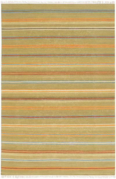 Olive Hand Woven 100% Wool Cottage Rectangle Handmade rug, Indoor use only, has fringe, non-washable.