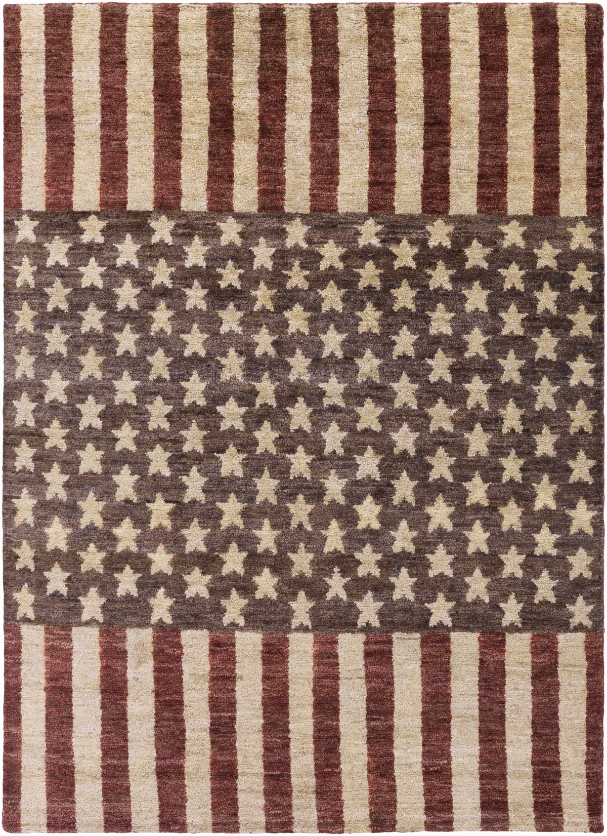 Rust Hand Knotted 100% Jute Modern Rectangle Handmade rug, Indoor use only, no fringe, non-washable.