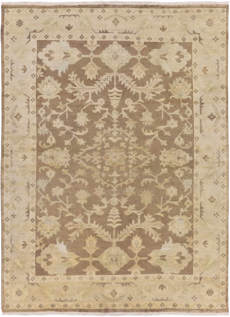 Ivory Hand Knotted 100% NZ Wool Traditional Rectangle Handmade rug, Indoor use only, has fringe, non-washable.