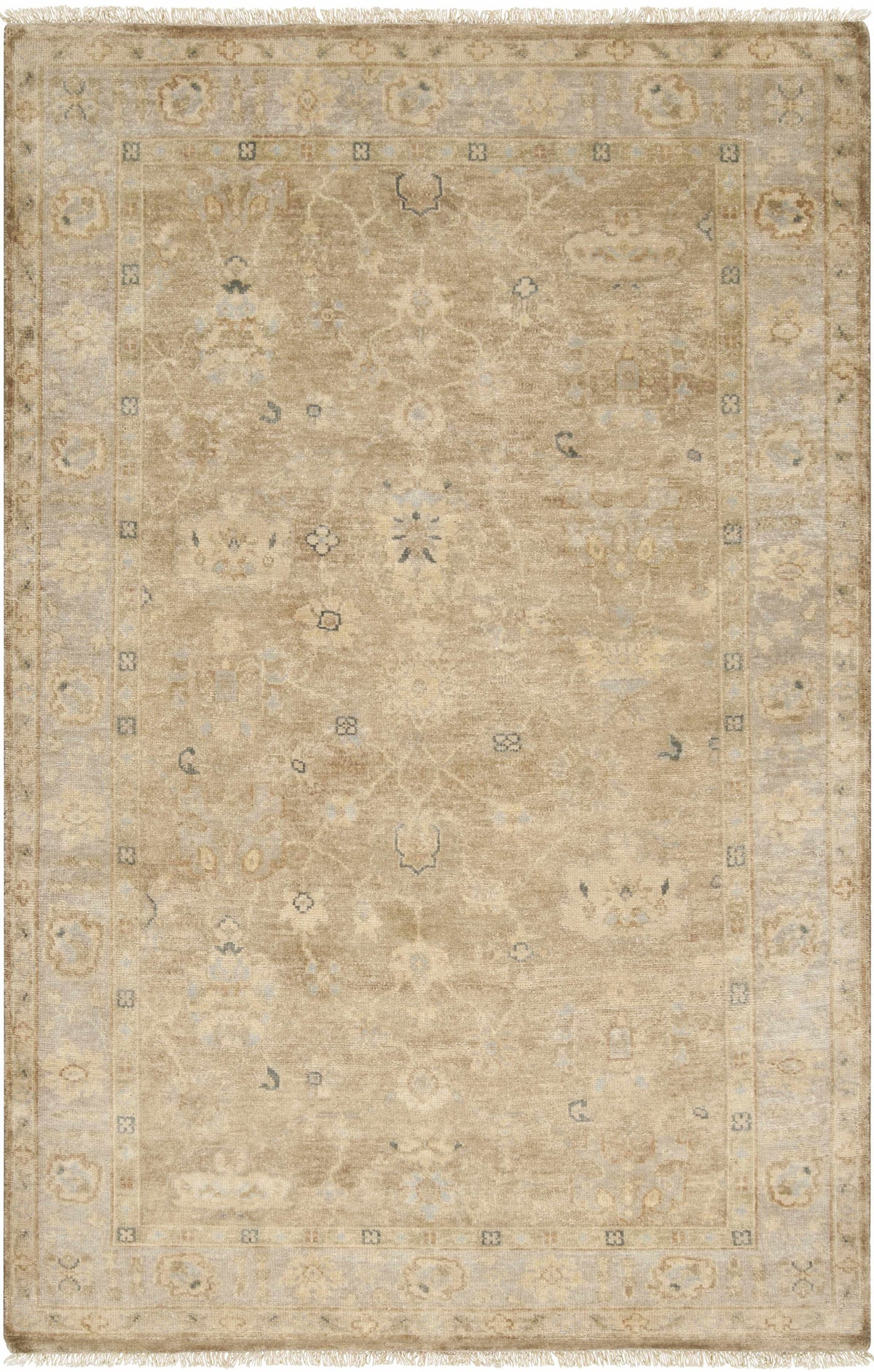 Pale Blue Hand Knotted 100% NZ Wool Traditional Rectangle Handmade rug, Indoor use only, has fringe, non-washable.