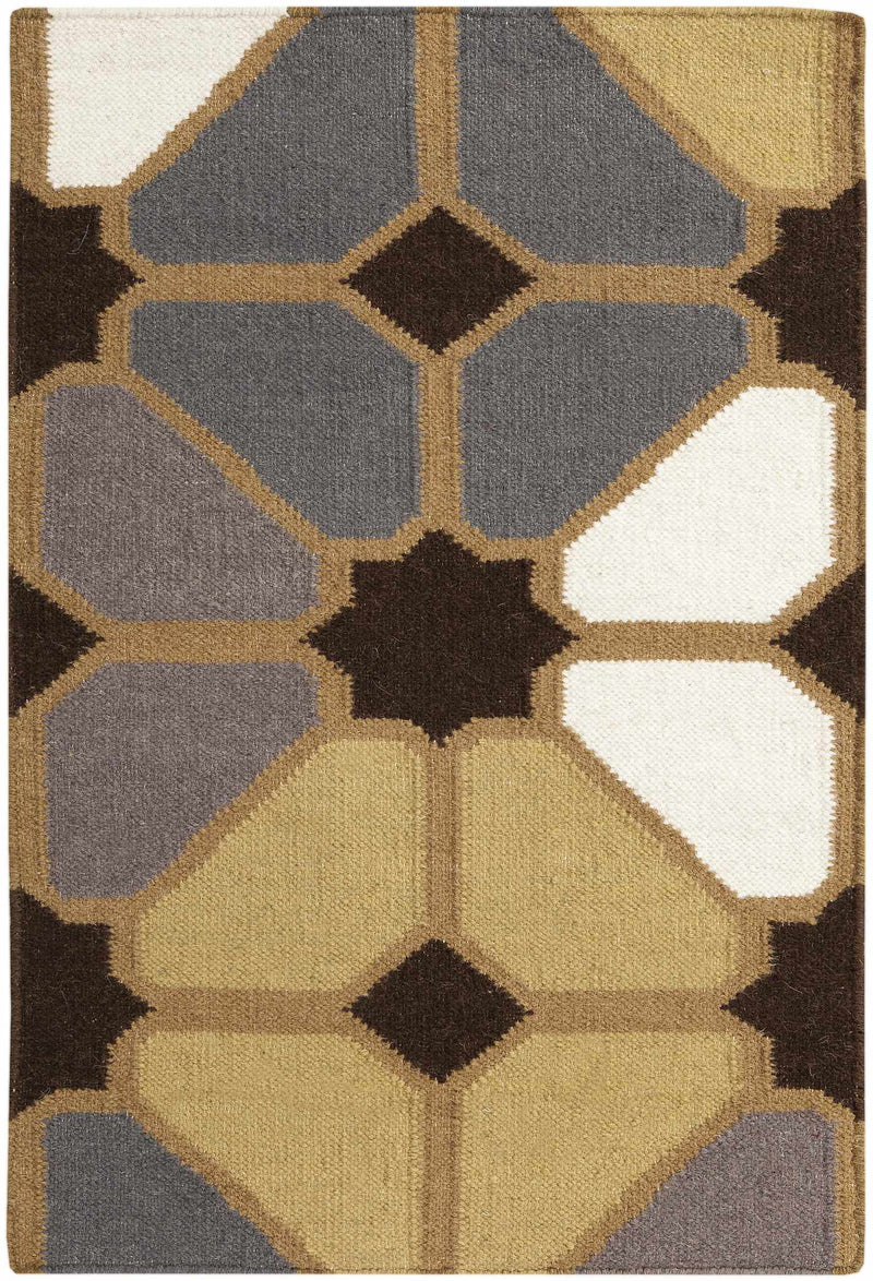Charcoal Hand Woven 100% Wool Modern Rectangle Handmade rug, Indoor use only, no fringe, non-washable.