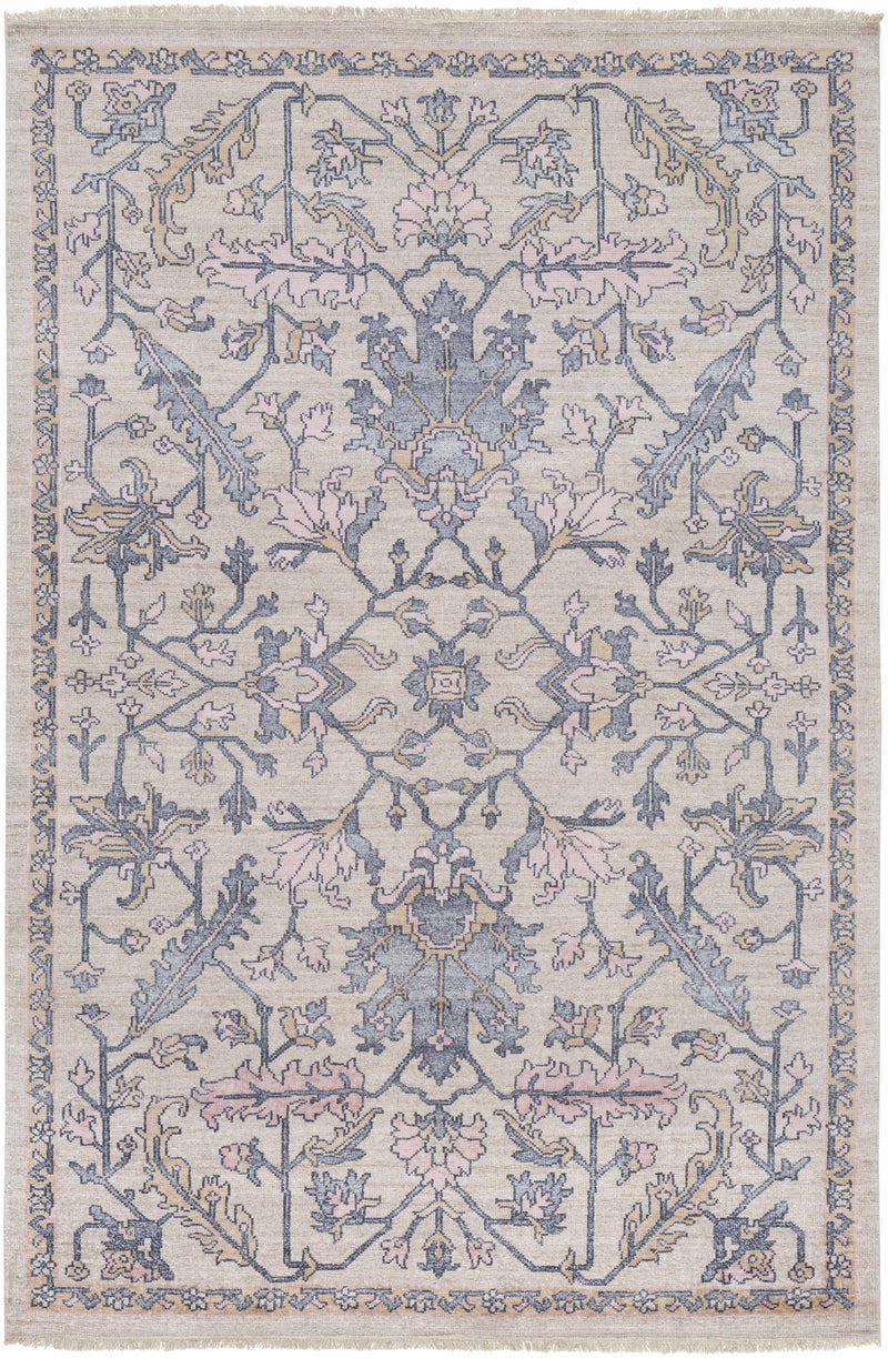 Charcoal Hand Knotted 100% Viscose Traditional Rectangle Handmade rug, Indoor use only, has fringe, non-washable.