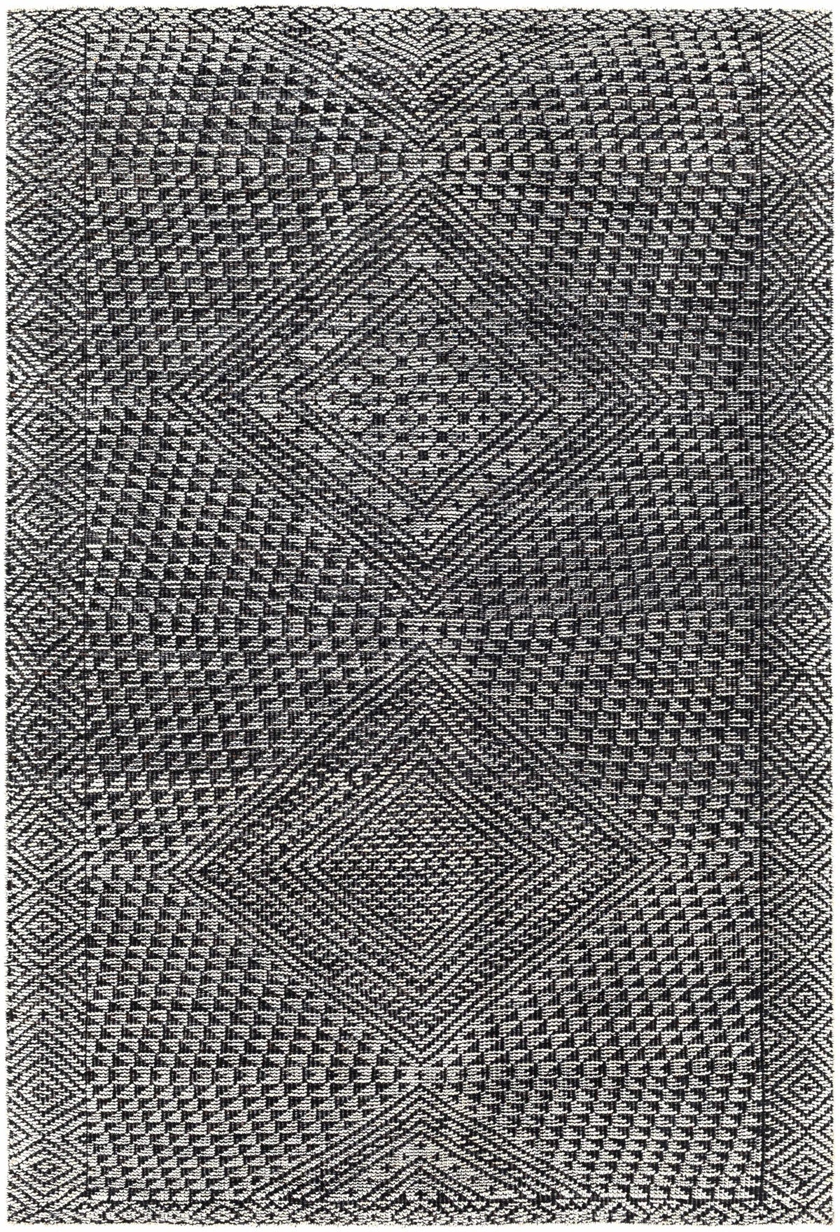 Black Hand Knotted 90% Viscose, 10% Wool Global Rectangle Handmade rug, Indoor use only, no fringe, non-washable. runner also available