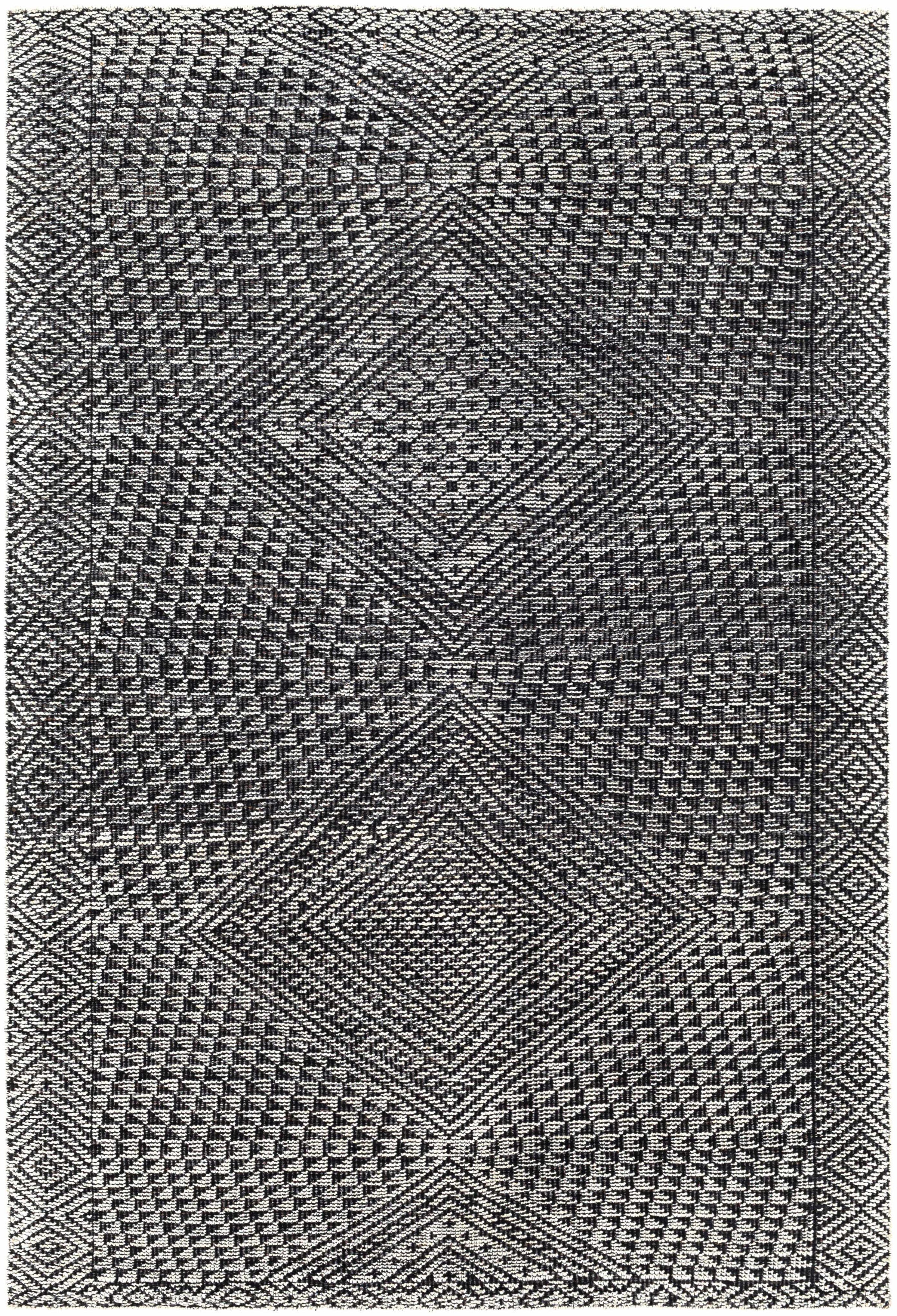 Black Hand Knotted 90% Viscose, 10% Wool Global Rectangle Handmade rug, Indoor use only, no fringe, non-washable. runner also available