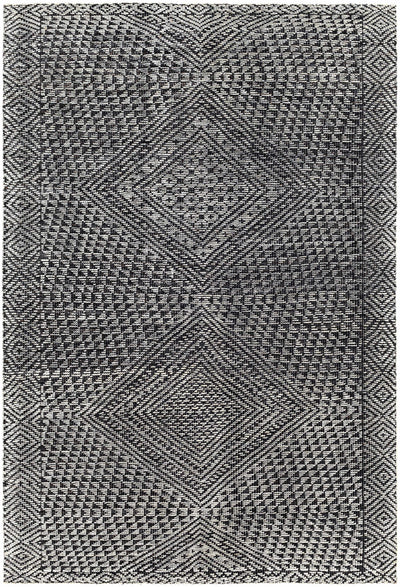 Black Hand Knotted 90% Viscose, 10% Wool Global Rectangle Handmade rug, Indoor use only, no fringe, non-washable. runner also available