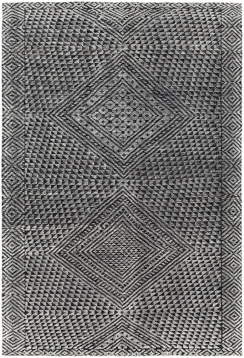 Black Hand Knotted 90% Viscose, 10% Wool Global Rectangle Handmade rug, Indoor use only, no fringe, non-washable. runner also available
