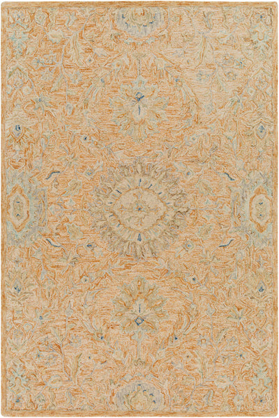 Rust Hand Tufted 100% Wool Traditional Rectangle Handmade rug, Indoor use only, no fringe, non-washable. runner also available