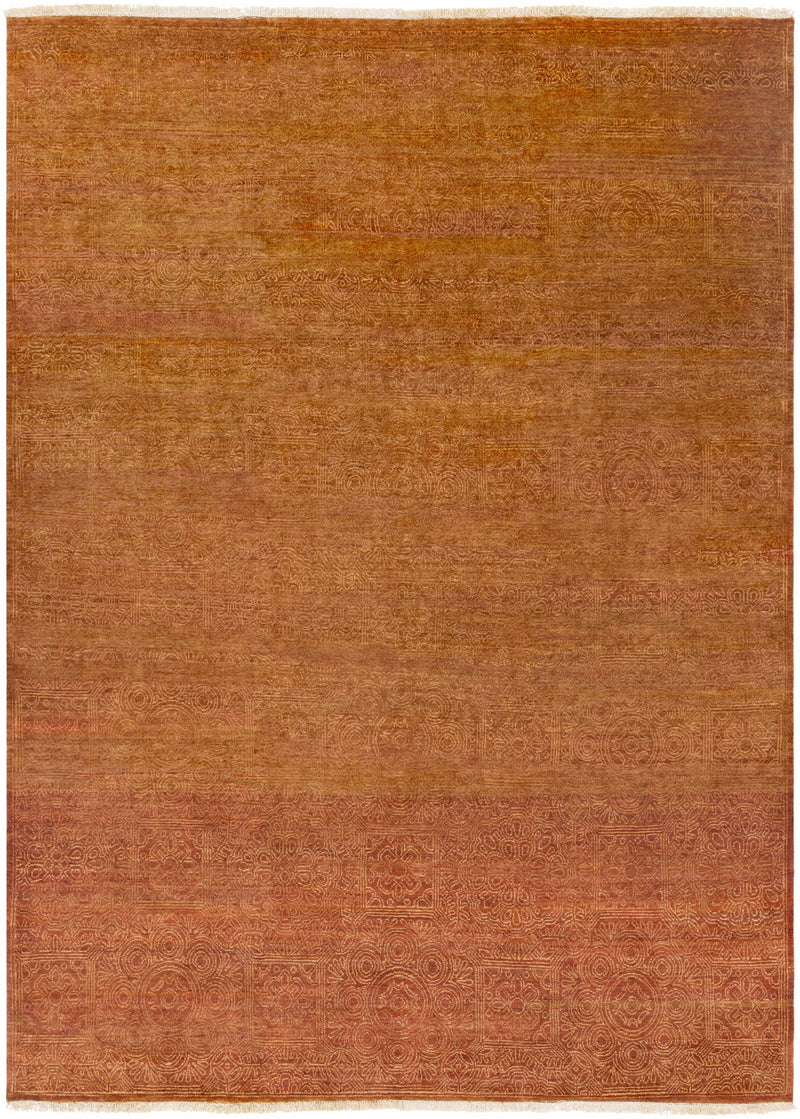 Brown Hand Knotted 100% Wool Cottage Rectangle Handmade rug, Indoor use only, has fringe, non-washable.